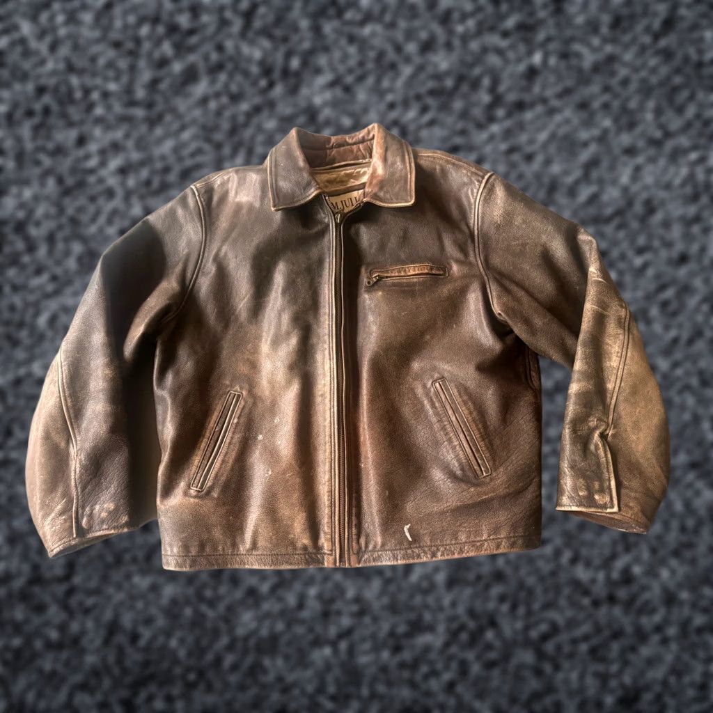 Vintage Wilsons Leather Jacket Brown Thinsulate Coat Men's Size XL Button Zip Distressed Lined Casual Classic Size US XL / EU 56 / 4 - 1 Thumbnail