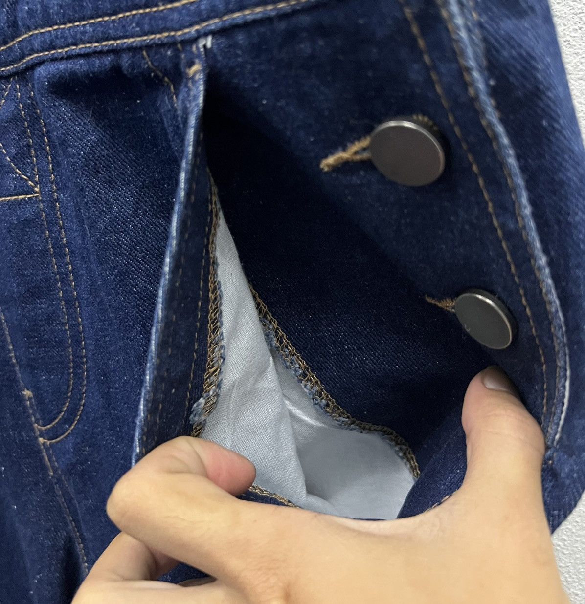 Asos × Vintage ASOS Denim Overalls - Dark Wash - UK 8 / US 4 / EU 36 Size US 30 / EU 46 - 9 Thumbnail