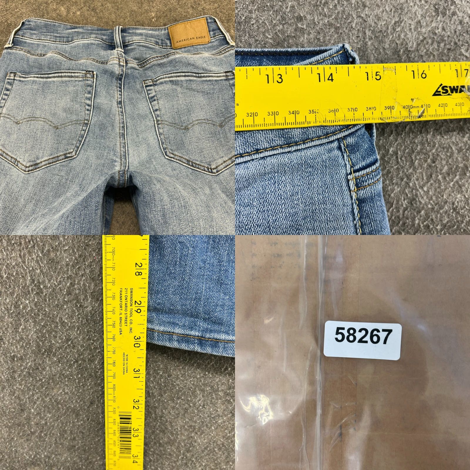 American Eagle Outfitters American Eagle Jeans Men 29x30 Blue Light Wash Straight Leg Athletic Fit Airflex Denim 5-Pocket Size US 29 - 8 Thumbnail