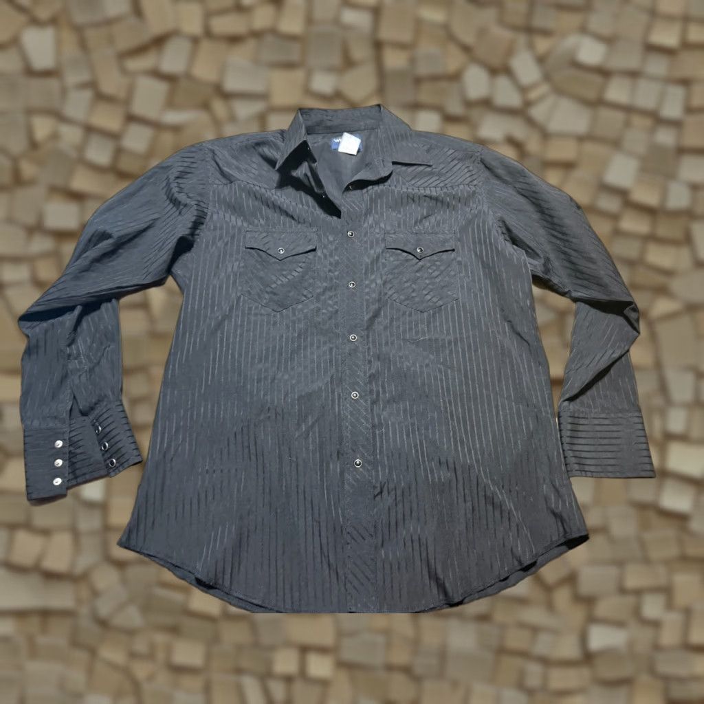 Wrangler VINTAGE Wrangler Shirt Mens L Black Long Sleeve Button Up Pockets Western Button Up Shirt? Size US L / EU 52-54 / 3 - 1 Thumbnail