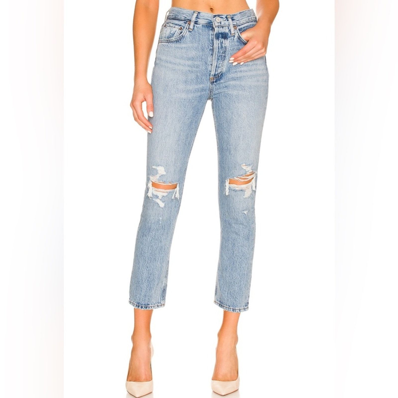 Agolde Agolde Riley High Rise Straight Crop Jeans Size 24" / US 00 / IT 34 - 1 Thumbnail