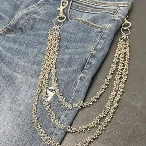 VIBE Bead Flower Three Tier Silvery Pants Chain Size ONE SIZE - 1 Thumbnail
