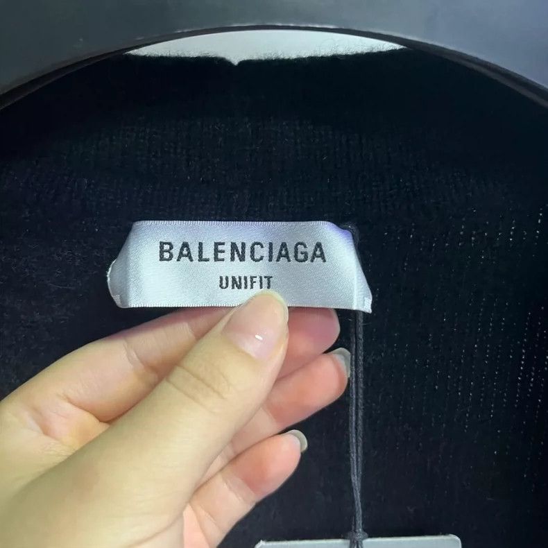 Balenciaga Balenciaga Black solid pin embellished V-neck slouchy long Size S / US 4 / IT 40 - 3 Thumbnail