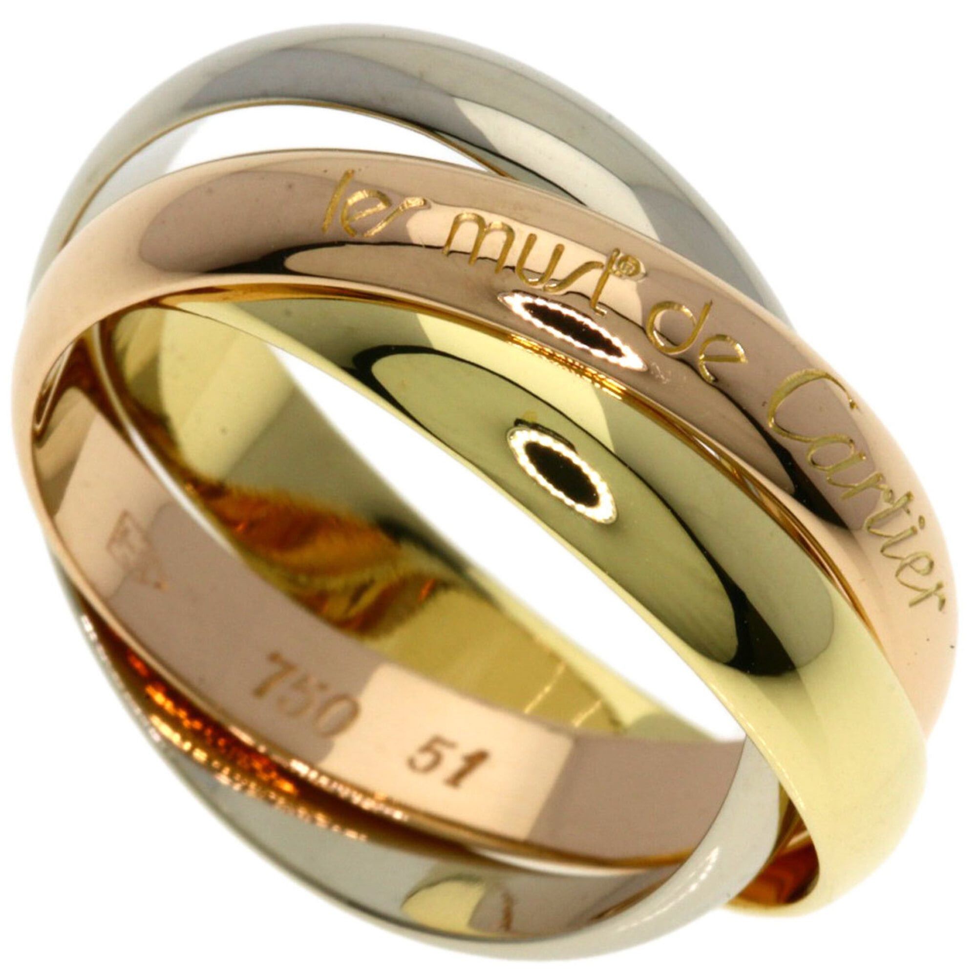 Cartier Cartier Trinity #51 Ring - 18K Yellow Gold/18K White Pink Gold Women's CARTIER Size ONE SIZE - 1 Thumbnail
