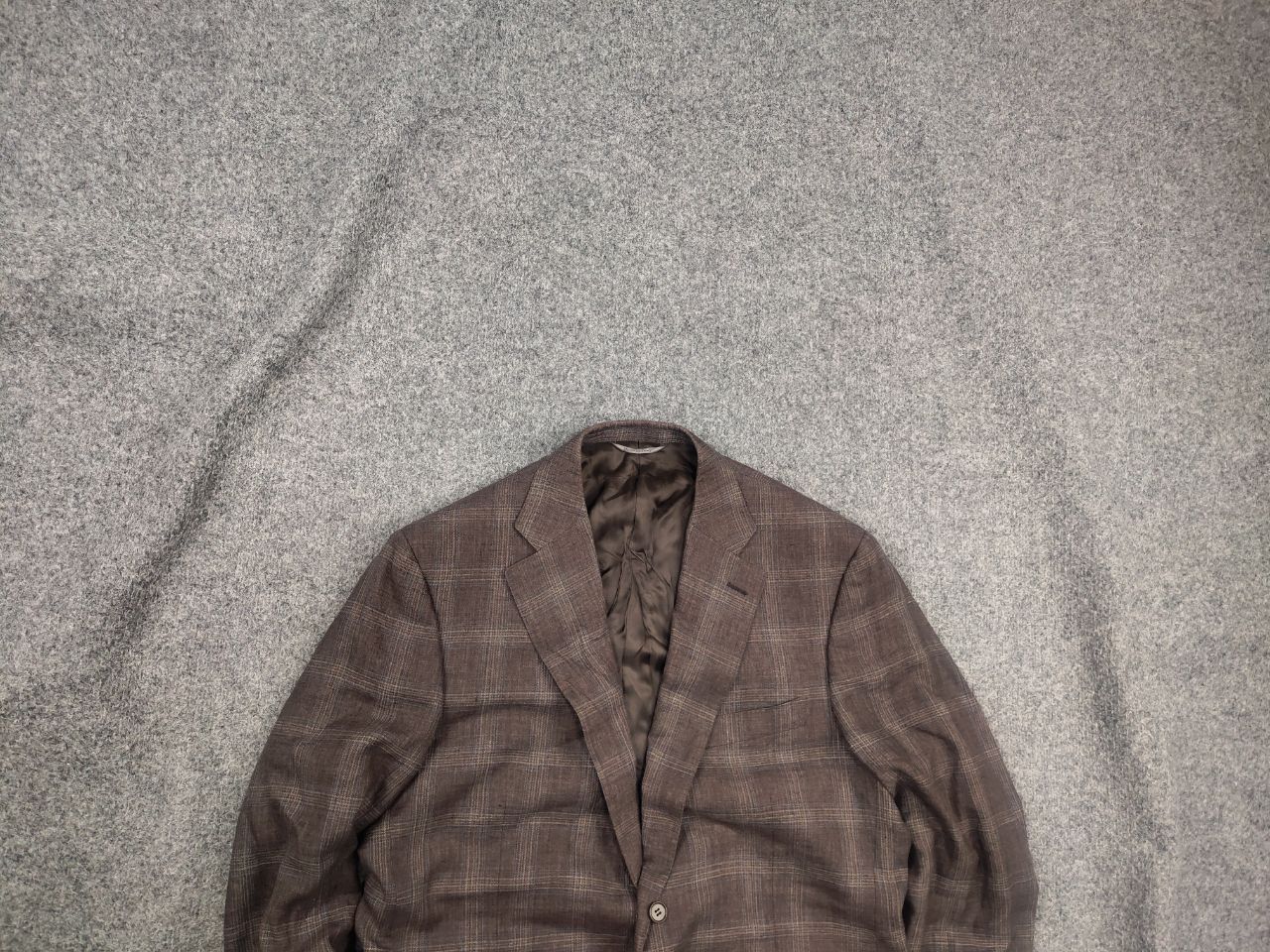 Canali Canali Italy 13290 Linen Blend Check Classic Blazer Jacket Size US L / EU 52-54 / 3 - 1 Thumbnail
