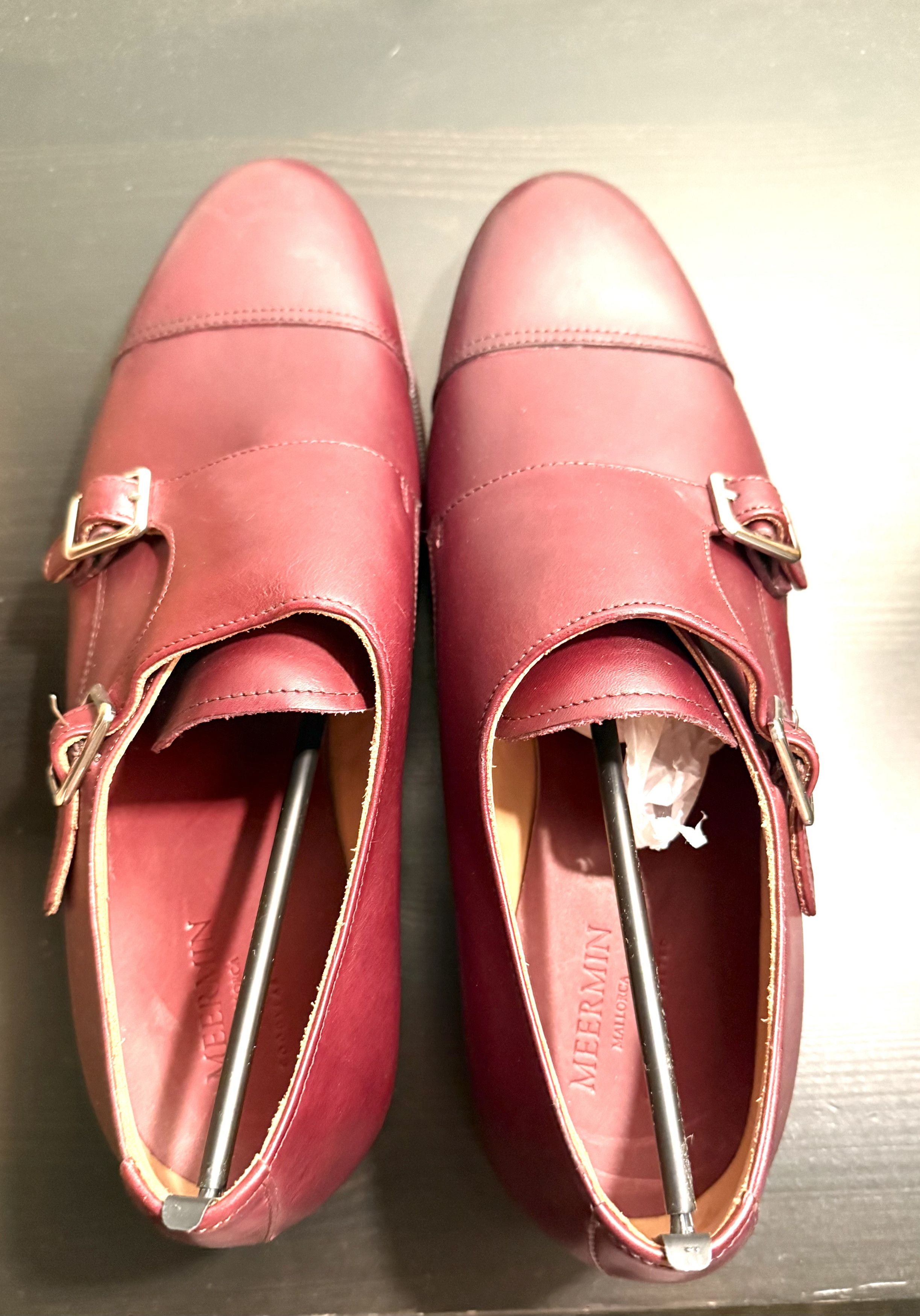 Meermin Meermin Burgundy Calf Double Monks, US 9 / UK 8 Size US 9 / EU 42 - 6 Thumbnail