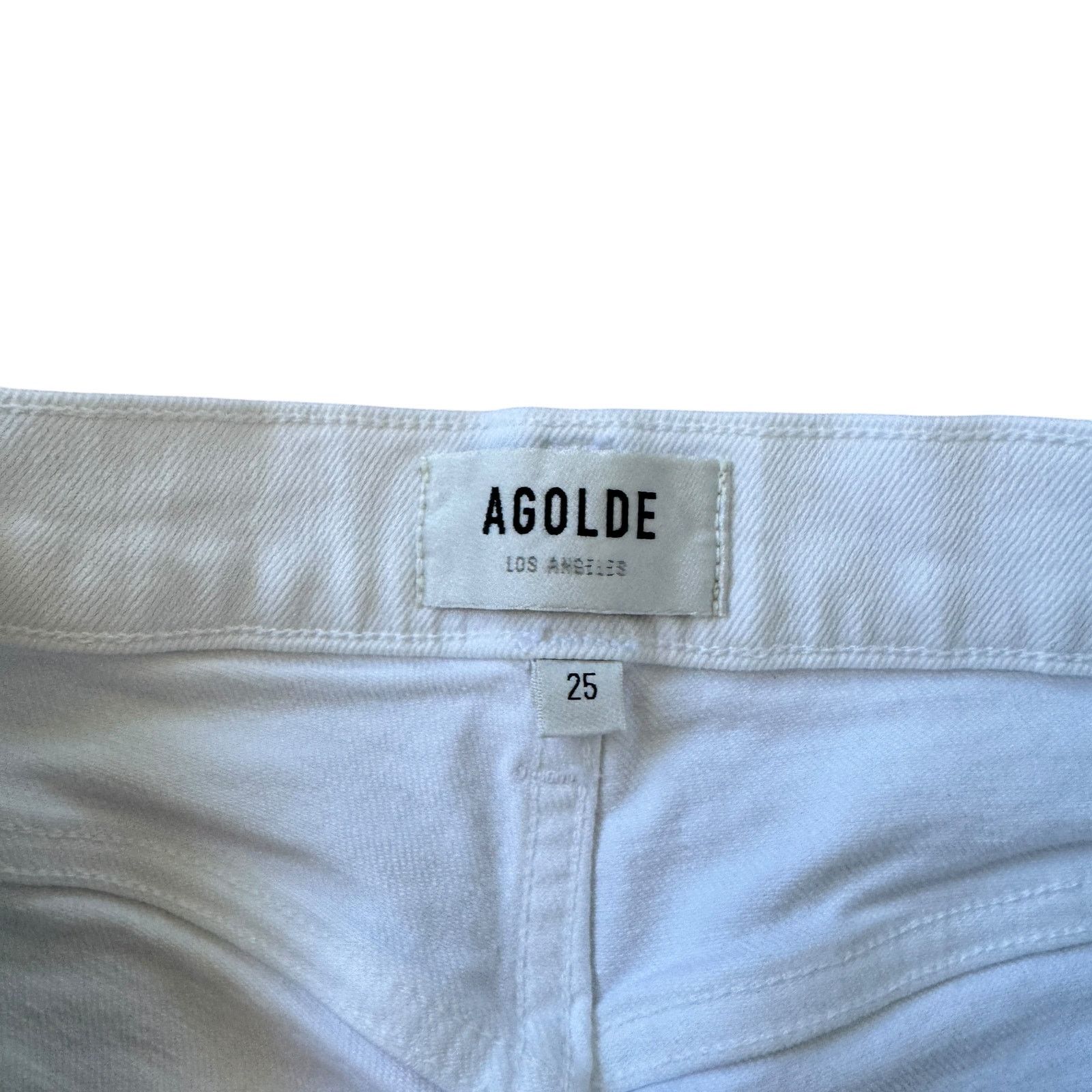 Agolde AGOLDE Kye Mid Rise Straight Crop Jean Cake White Stretch Size 25" / US 0 / IT 36 - 4 Thumbnail