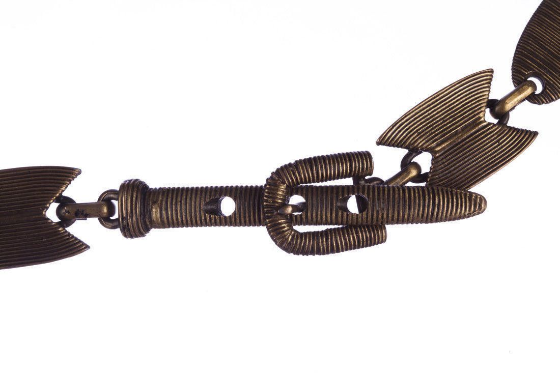 Designer Italian Brass African Inspired Cast Belt Size ONE SIZE - 3 Thumbnail