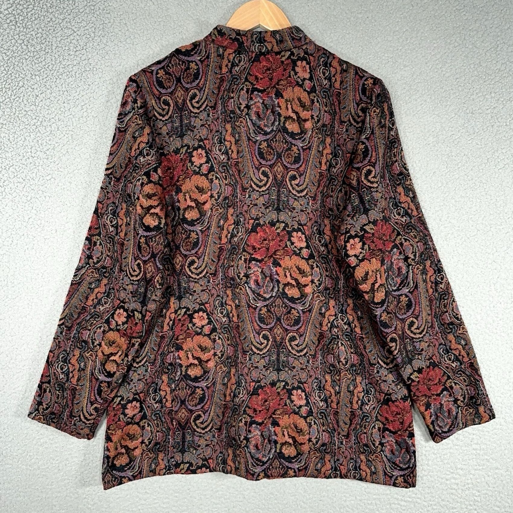 Coldwater Creek Coldwater Creek Jacket Womens Large Tapestry Jacquard Paisley Boho Statement PCS Multicolor Polyester Button Lining Viscose Casual Women's Jacket Size L / US 10 / IT 46 - 4 Thumbnail