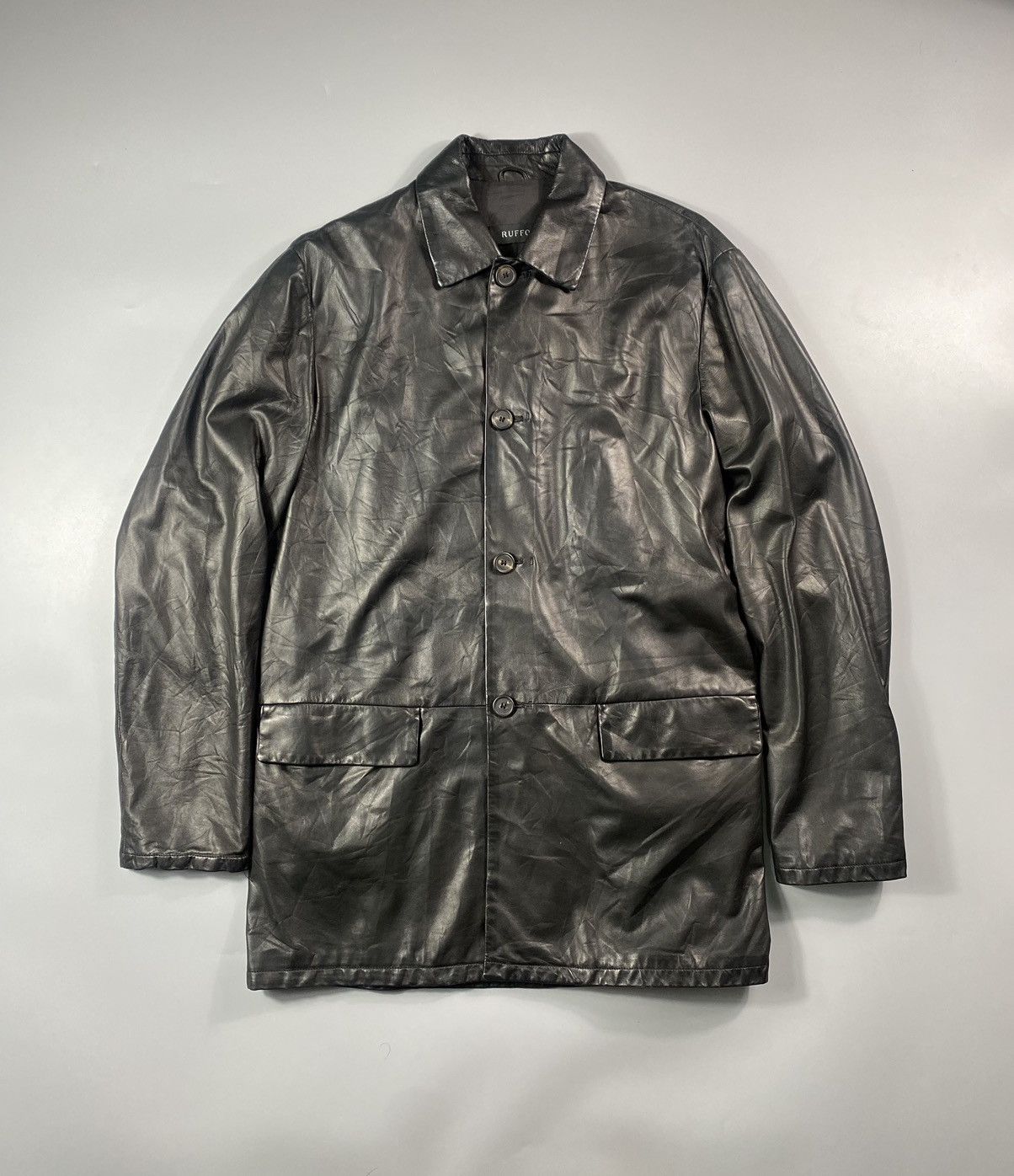 Raf Simons × Ruffo Research Archive! Ruffo Research x Raf Simons - Leather  Shirt Jacket | Grailed