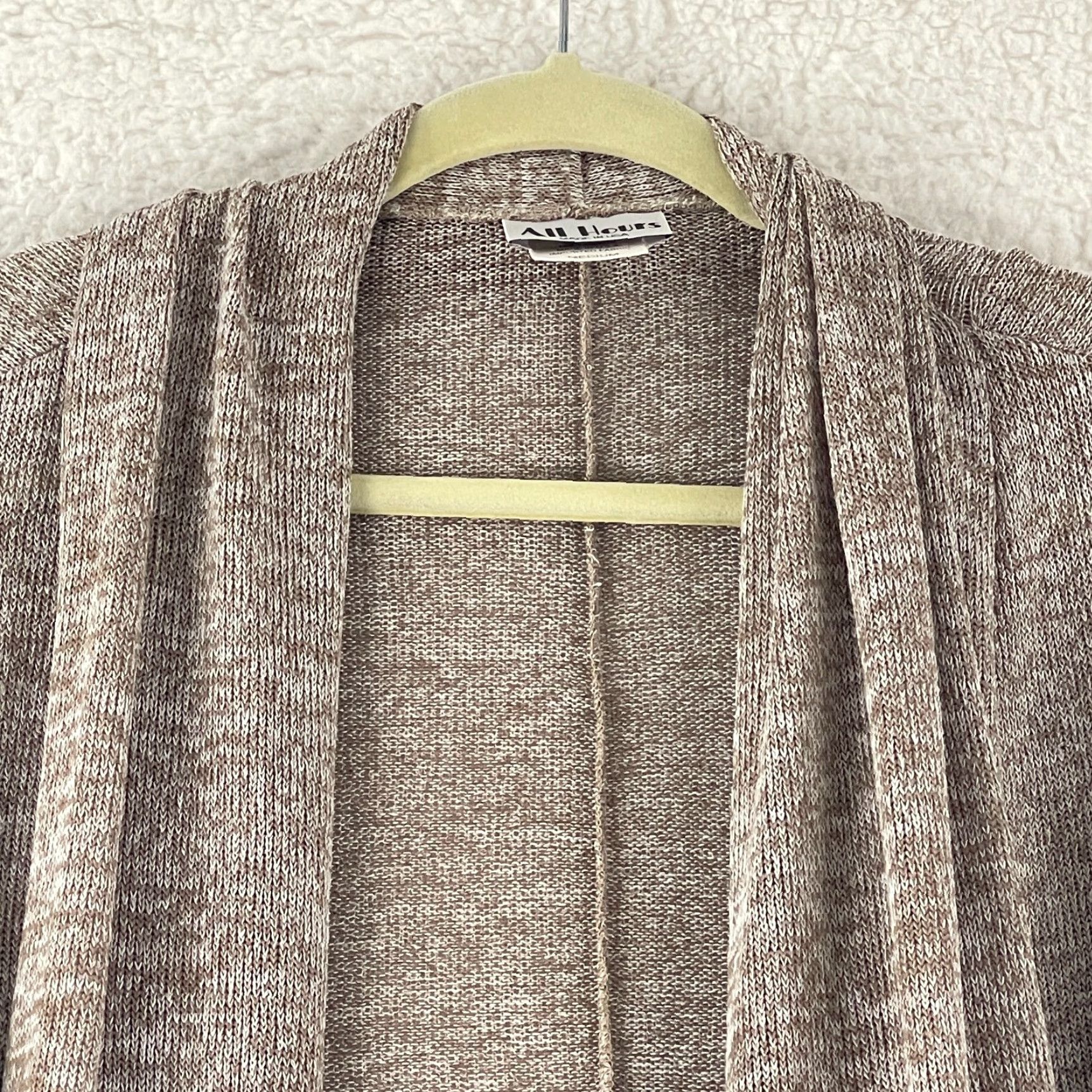 Vintage All Hours Brown Knit Cardigan Womens Medium Long Sleeve Open Front VTG Size Medium Size M / US 6-8 / IT 42-44 - 3 Thumbnail