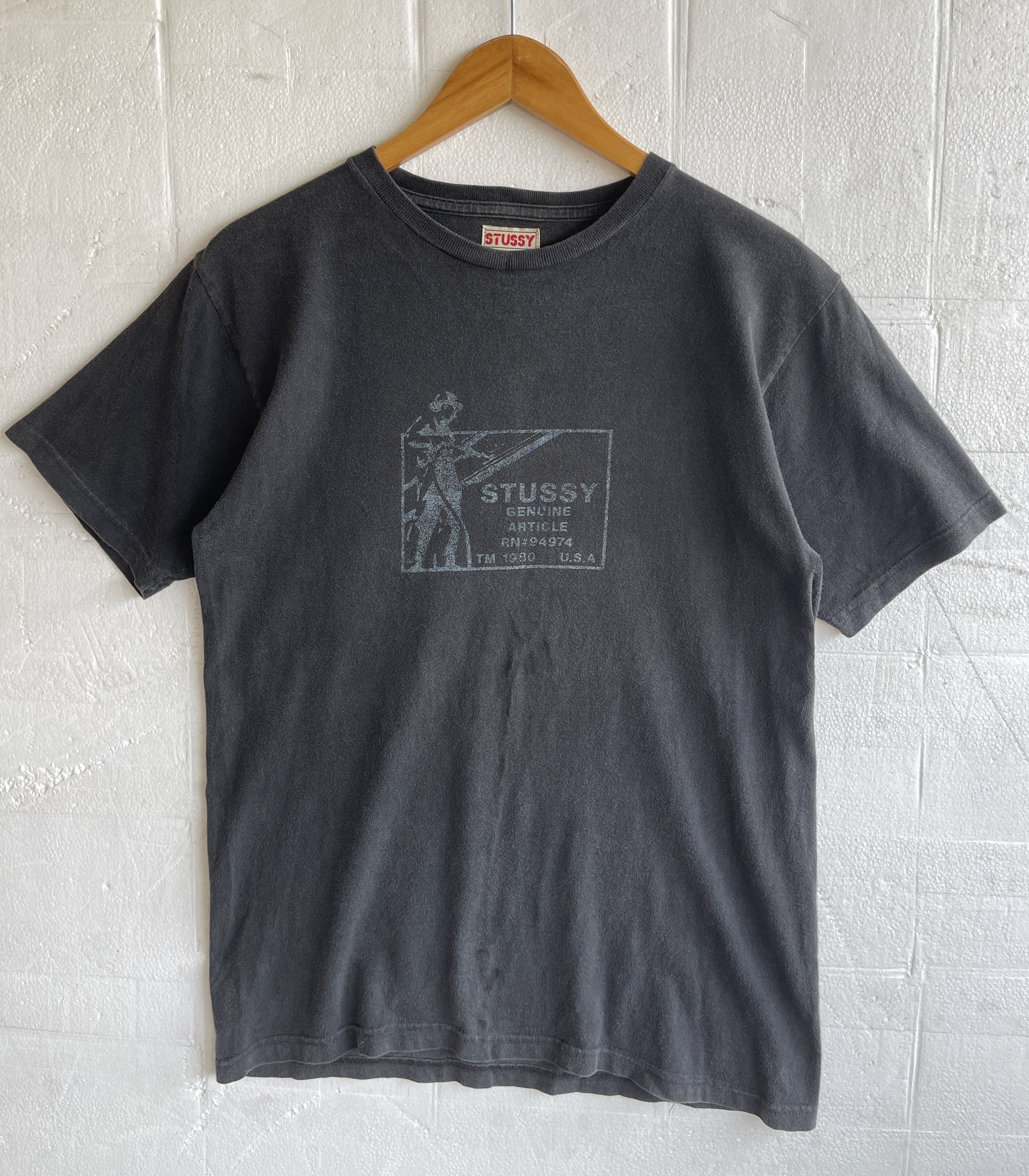 Stussy Vintage90s🔥Stussy Genuine Article🔥Box Logo Faded Black Tee Size US M / EU 48-50 / 2 - 1 Thumbnail