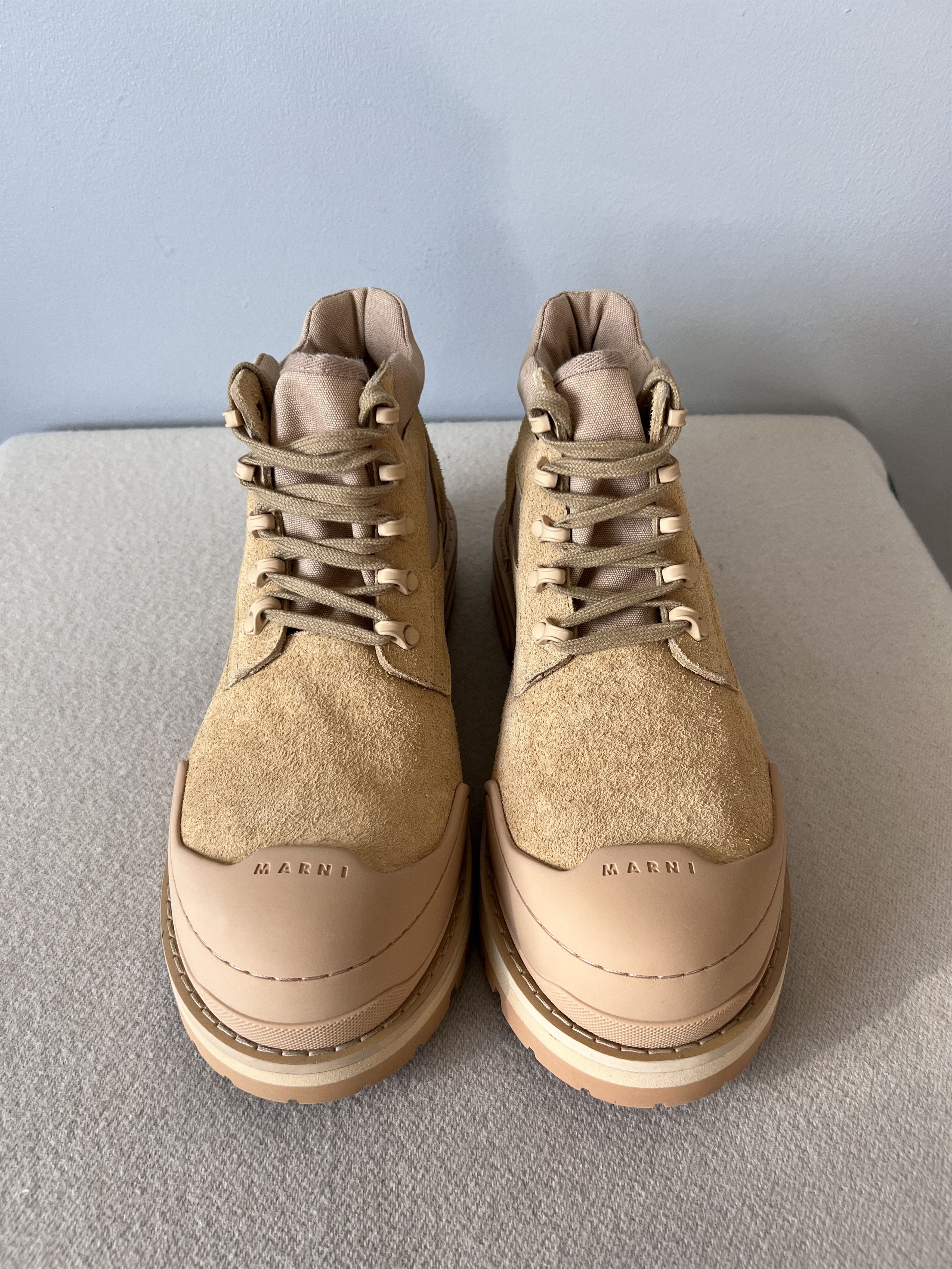 Marni Marni Patchy Combat Boots in Gold Suede Size US 11 / EU 44 - 4 Thumbnail