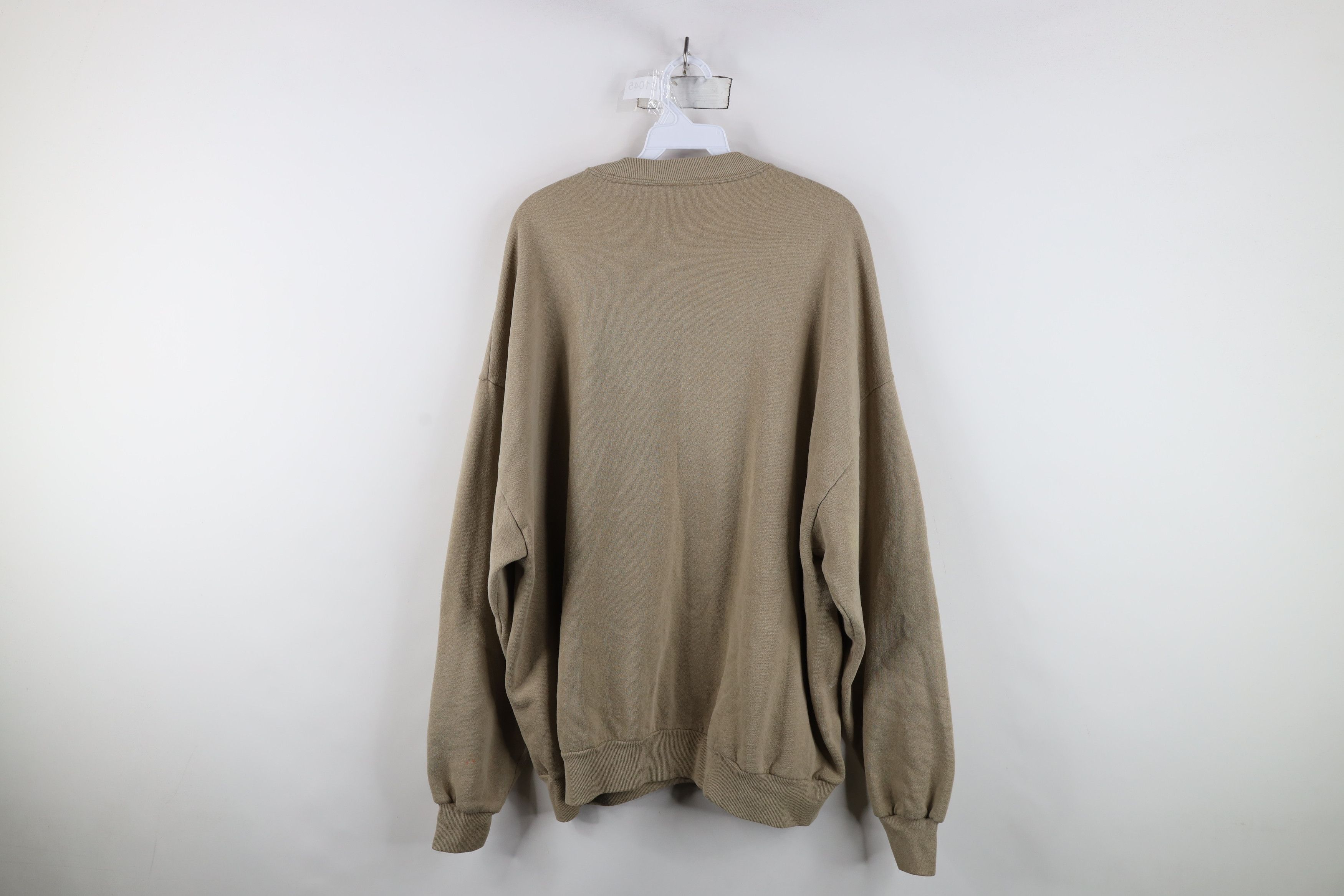 Vintage Vintage 90s Streetwear Crewneck Sweatshirt Beige Khaki USA Size US XXL / EU 58 / 5 - 11 Thumbnail