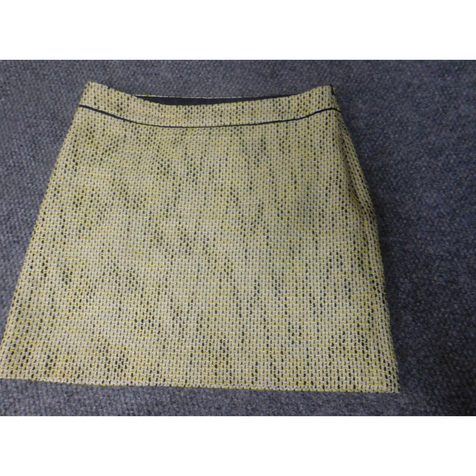Banana Republic Banana Republic Skirt Womens 6P Petites Yellow A-Line Zip Short Knit Cotton Polyester Lined Casual Vintage No Size 28" / US 6 / IT 42 - 3 Thumbnail