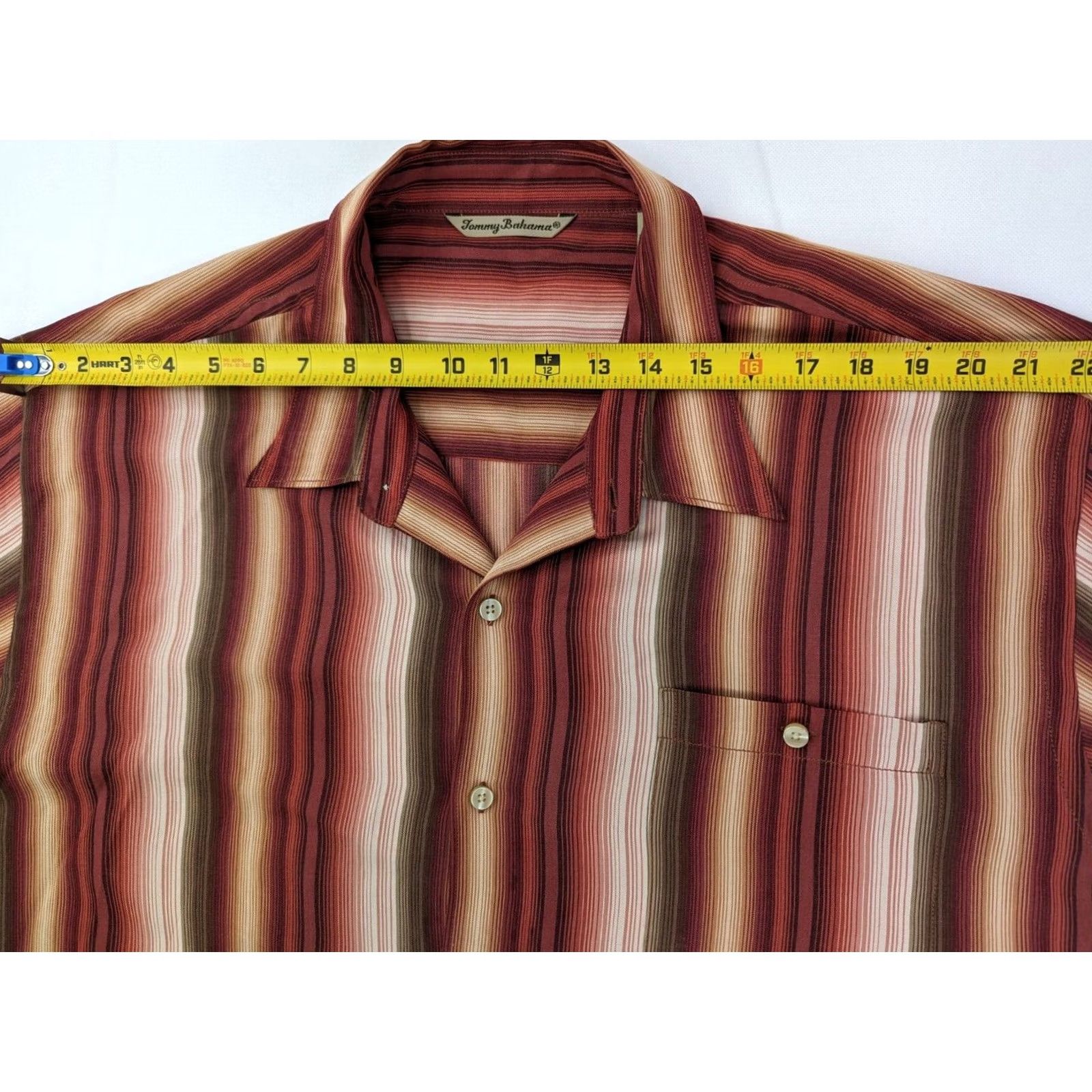 Tommy Bahama Tommy Bahama Shirt Striped Button-Up Men XXL Rust Orange Long Sleeve Silk Button-Down Size US XXL / EU 58 / 5 - 7 Thumbnail