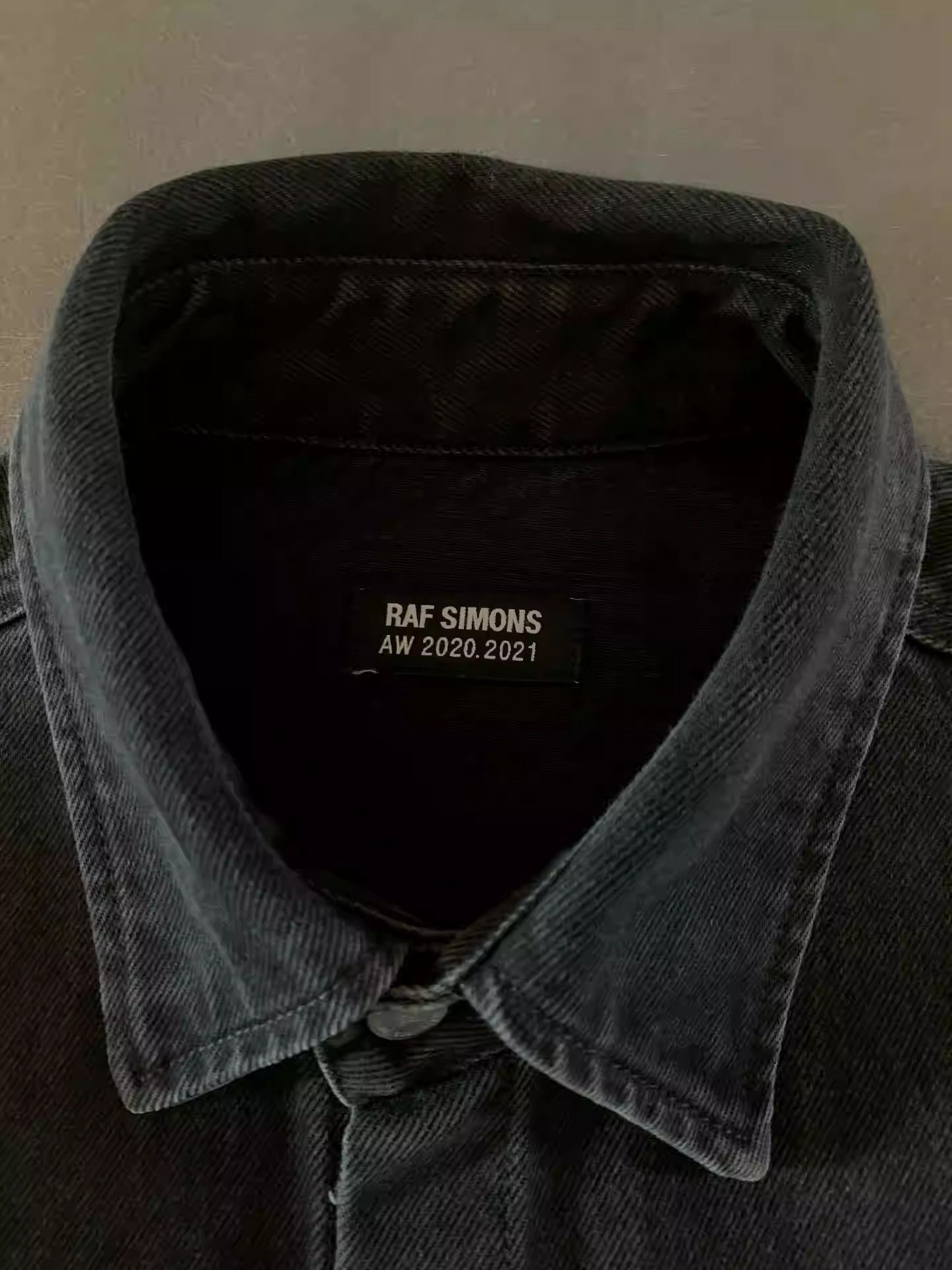 Raf Simons Raf simons 20AW white leather tag black denim jacket Size US L / EU 52-54 / 3 - 5 Thumbnail