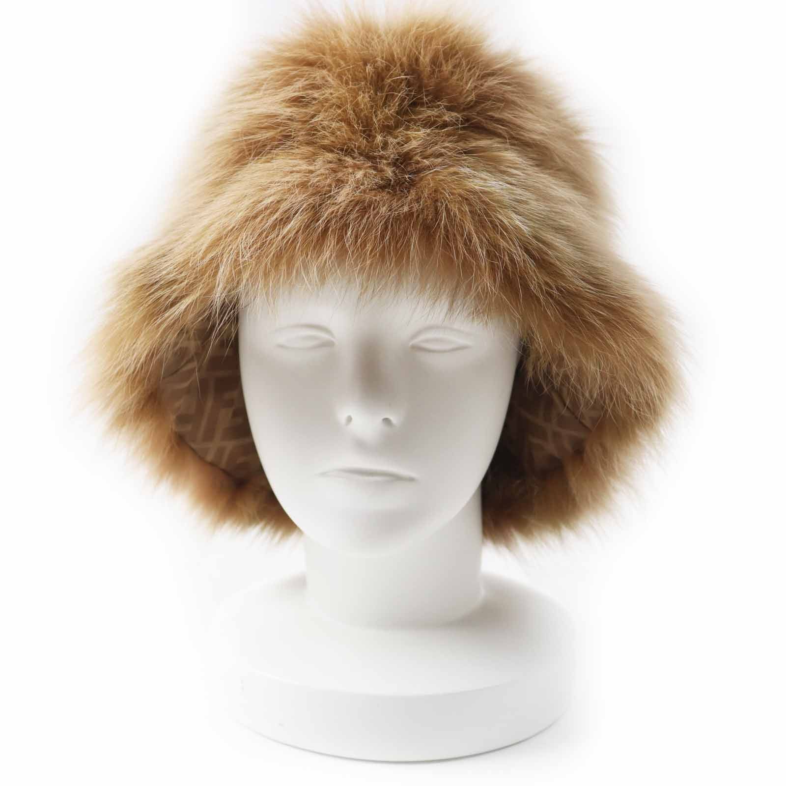 Fendi Fendi Fendi Zucca Pattern Fox Bucket Hat Natural Material Hats FNX116 DUTY FREE for USA Size ONE SIZE - 1 Thumbnail