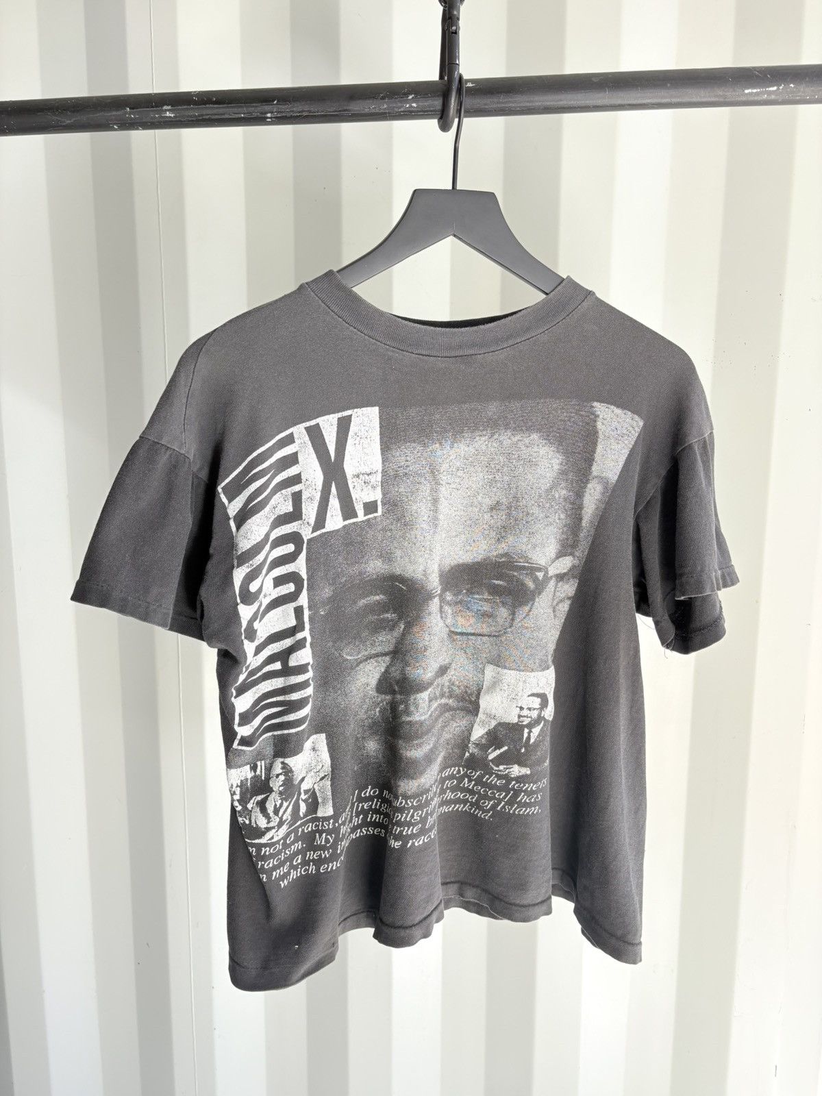 Vintage Vintage Malcolm X Shirt Faded Distressed GRUNGE Band Size US L / EU 52-54 / 3 - 1 Thumbnail
