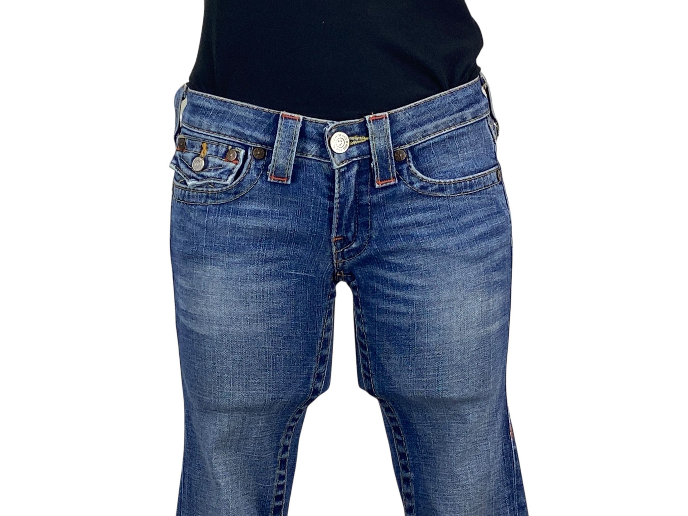 True Religion True Religion Twisted Seam Flare Bootcut Denim Jeans Size 24" / US 00 / IT 34 - 3 Thumbnail