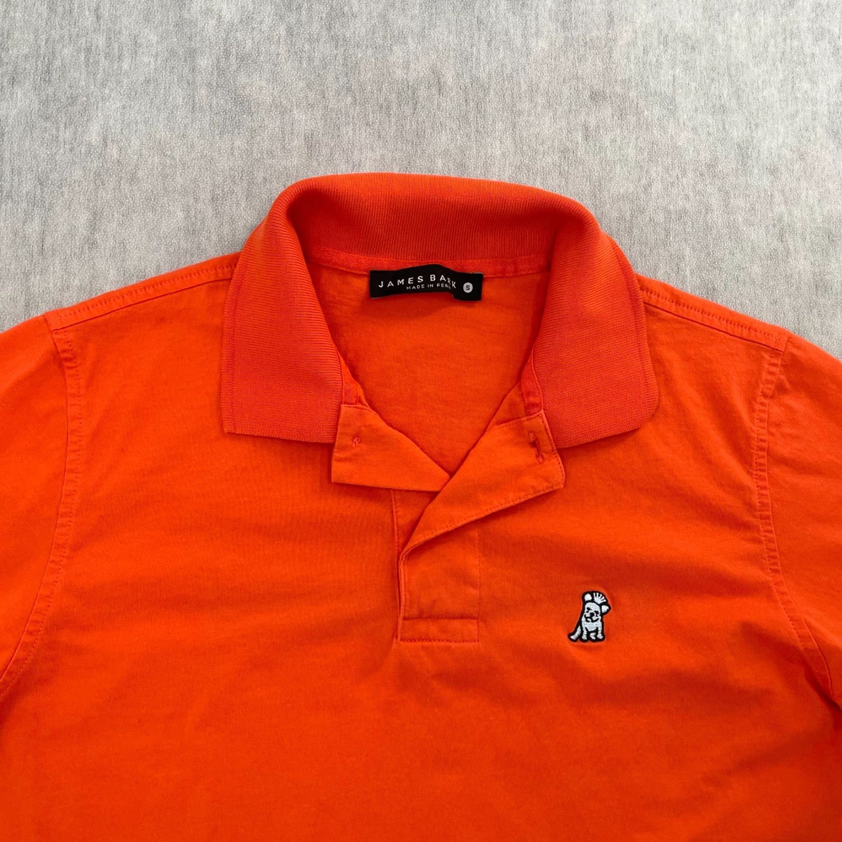 Bark VINTAGE James Bark Polo Shirt Adult Small Orange Solid Short Sleeve Cotton Mens S Size US S / EU 44-46 / 1 - 3 Thumbnail