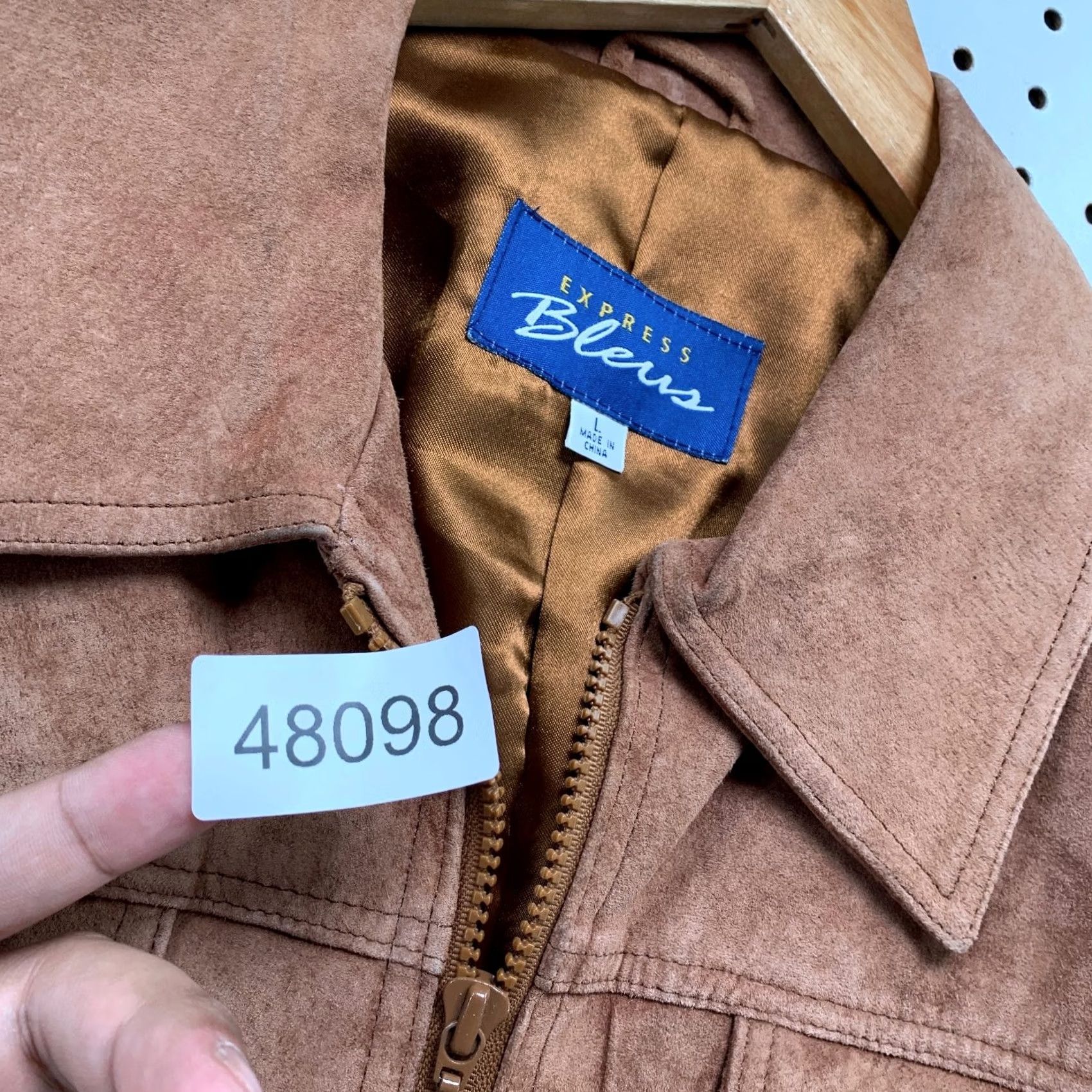 Express VINTAGE Express Blues Suede Jacket Womens Large Brown Western Cowboy Jacket Size L / US 10 / IT 46 - 3 Thumbnail