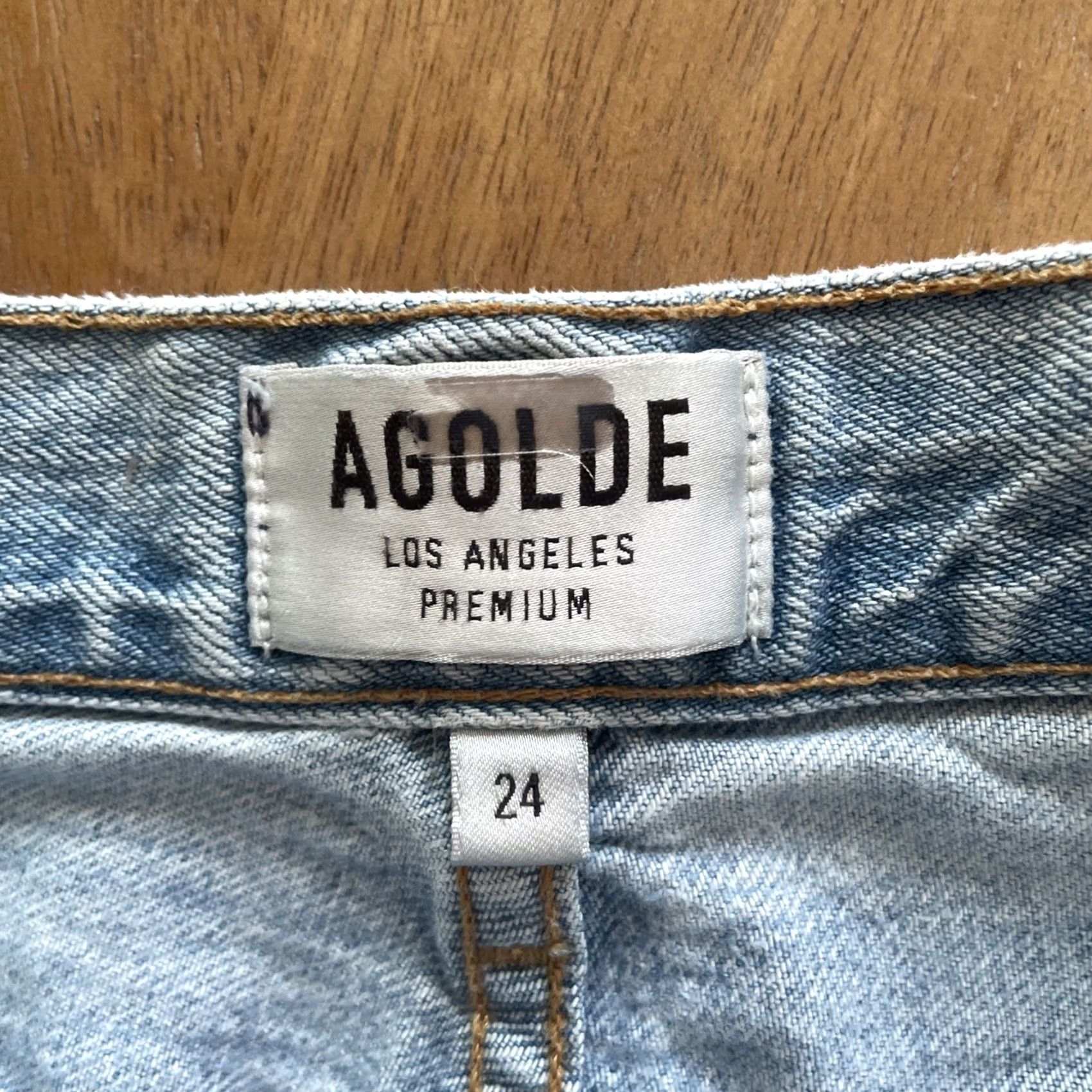 Agolde AGOLDE Riley Straight Jeans Womens 24 26x26 Button Fly Light Wash Denim Blue 90s Bohemian City Grunge Hip Hop Punk Retro 5-Pocket Size 42" / US 20 - 3 Thumbnail