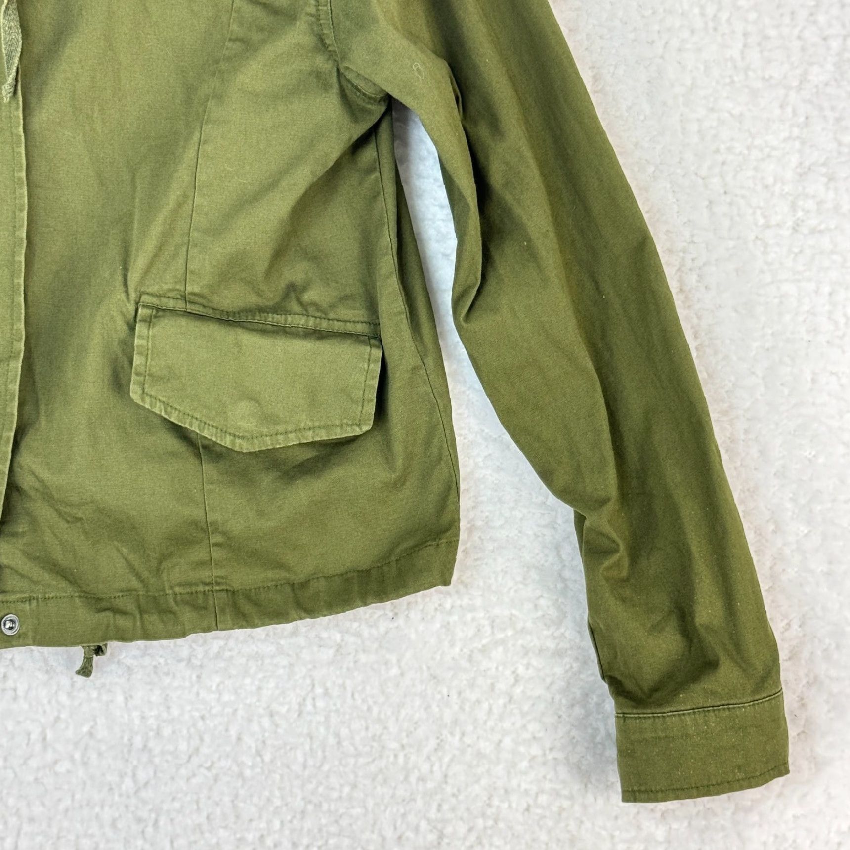Brandy Melville Brandy Melville Military Jacket Womens One Size Green Full Zip Hood Long Sleeve Size ONE SIZE - 3 Thumbnail