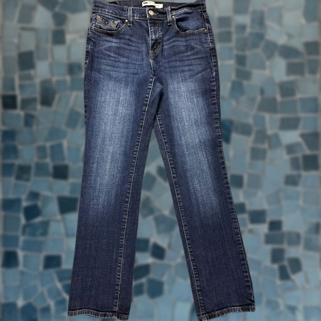 Levi's Levi's 505 Straight Jeans Women 28 Blue Denim Mid Rise Dark Wash 5-Pocket Size 28" / US 6 / IT 42 - 1 Thumbnail
