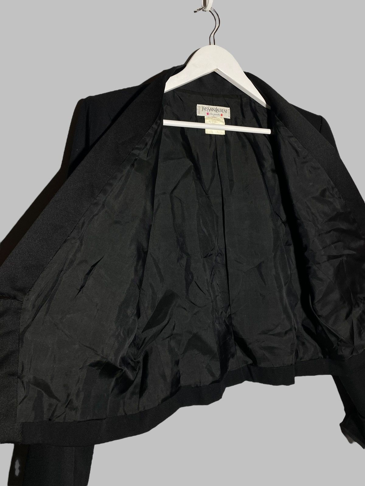 Yves Saint Laurent Vintage 90s Yves Saint Laurent Tuxedo Crop Jacket & Skirt Size L / US 10 / IT 46 - 12 Thumbnail