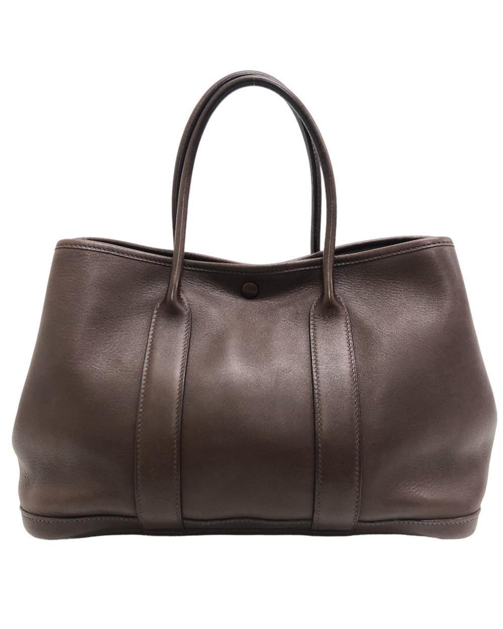 image of Hermes Brown Leather Tote Bag, Women's