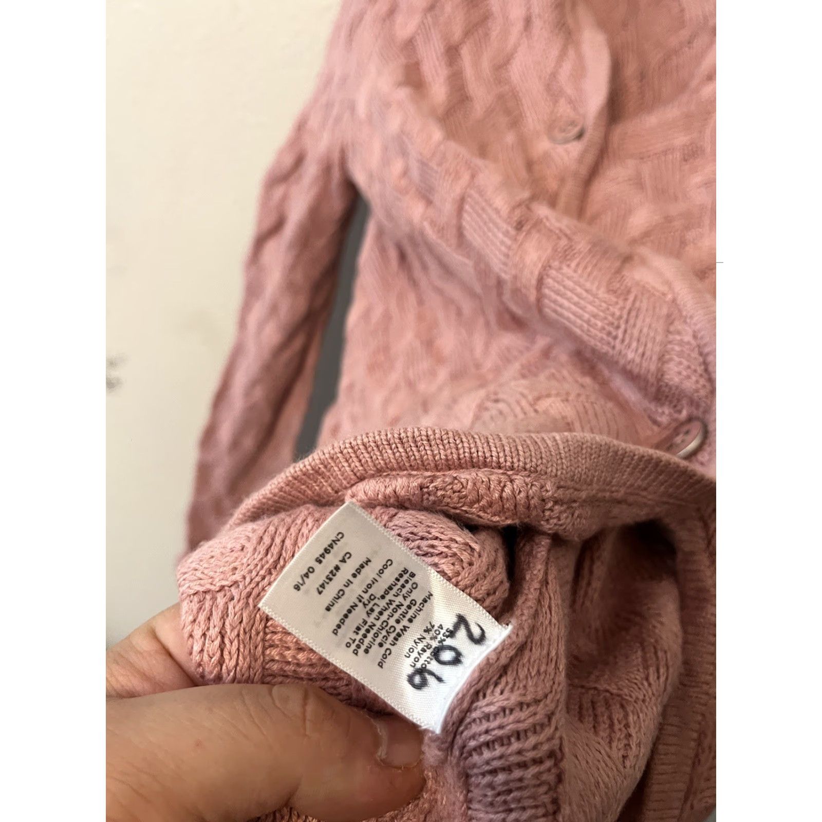 Talbots VINTAGE Talbots Women's Cardigan Sweater Pink Button Up Long Sleeve Cotton Blend Petite Size S / US 4 / IT 40 - 4 Thumbnail