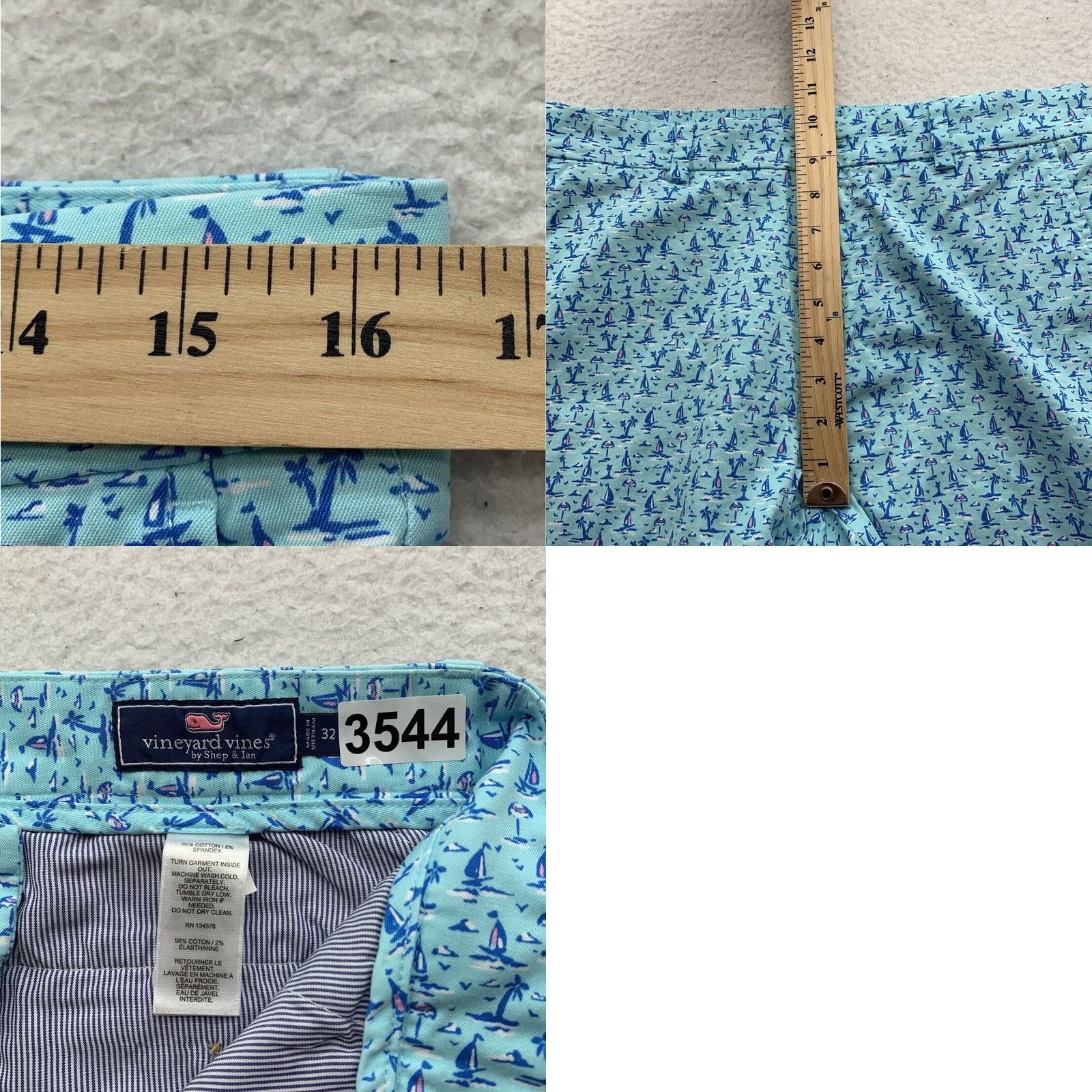 Vineyard Vines Vineyard Vines Mens Shorts Blue 33 9" Sailboat Preppy Size US 33 - 9 Thumbnail