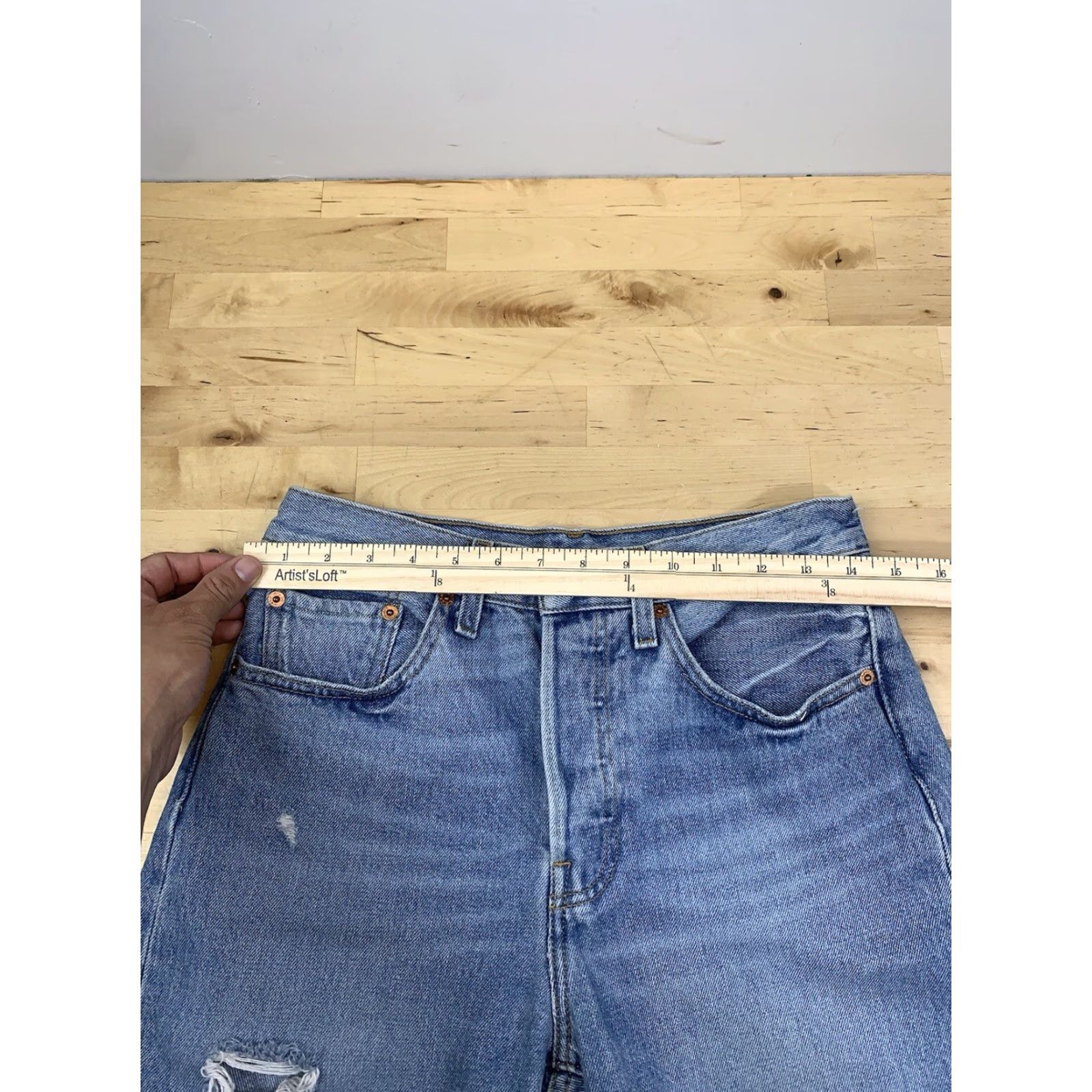 Levi's VINTAGE Levi’s Denim Jean Shorts Womens 27 Skinny Blue Button Fly 9668 Size 27" / US 4 / IT 40 - 7 Thumbnail