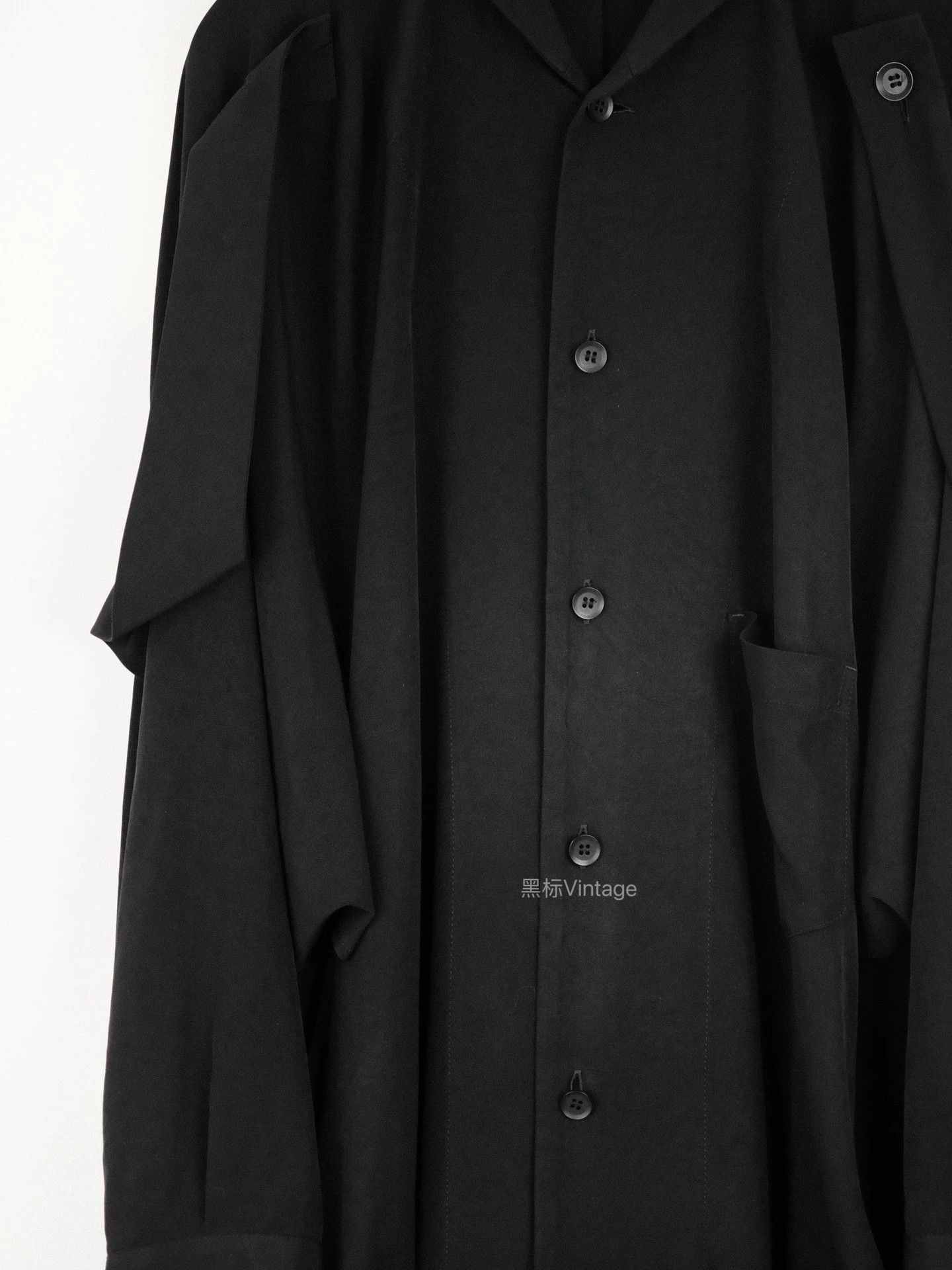 Yohji Yamamoto Yohji Yamamoto Vtg Triacetate Epaulet Shirtdress 9/10 Size XS / US 0-2 / IT 36-38 - 3 Thumbnail