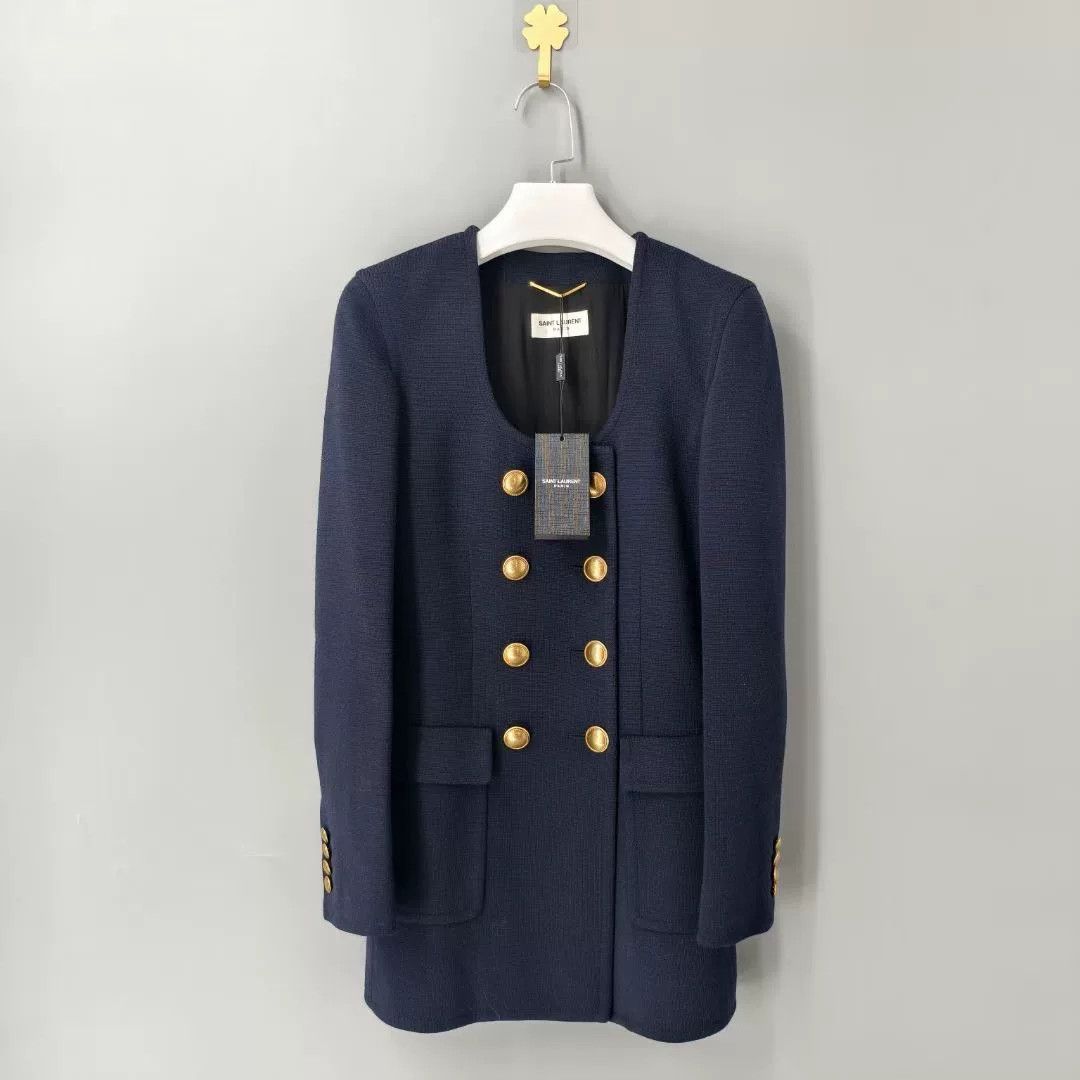 Saint Laurent Paris saint laurent double-breasted wool coat Size US S / EU 44-46 / 1 - 1 Thumbnail