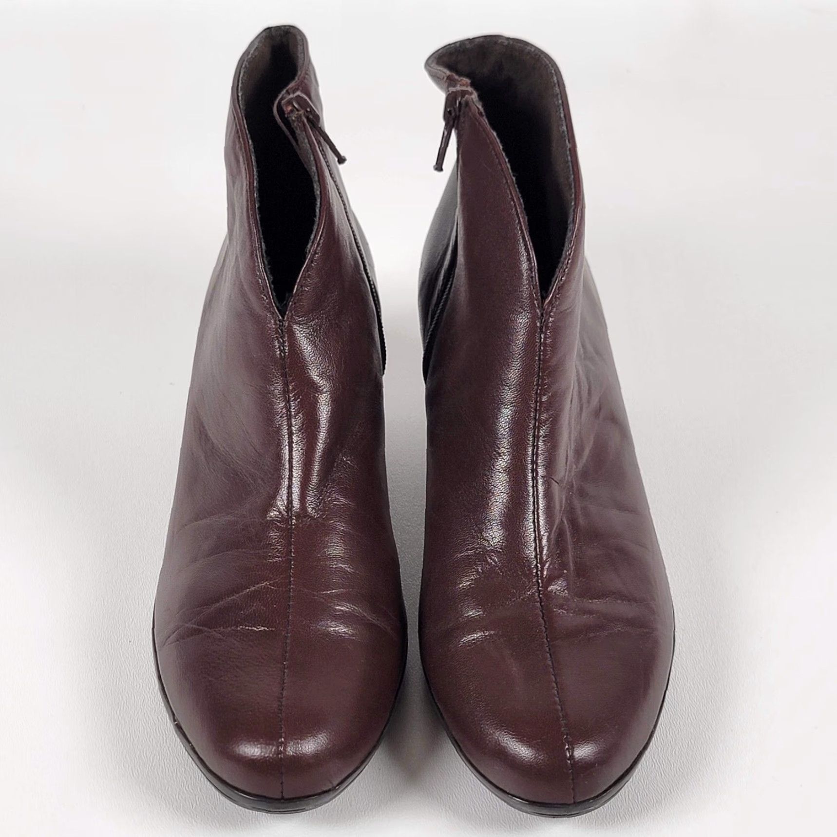 Vintage Munro Robyn Womens Size 8 M Brown Leather Ankle Boots bootie Woman Brown Leather Ankle Boots M Size US 8 / IT 38 - 2 Thumbnail