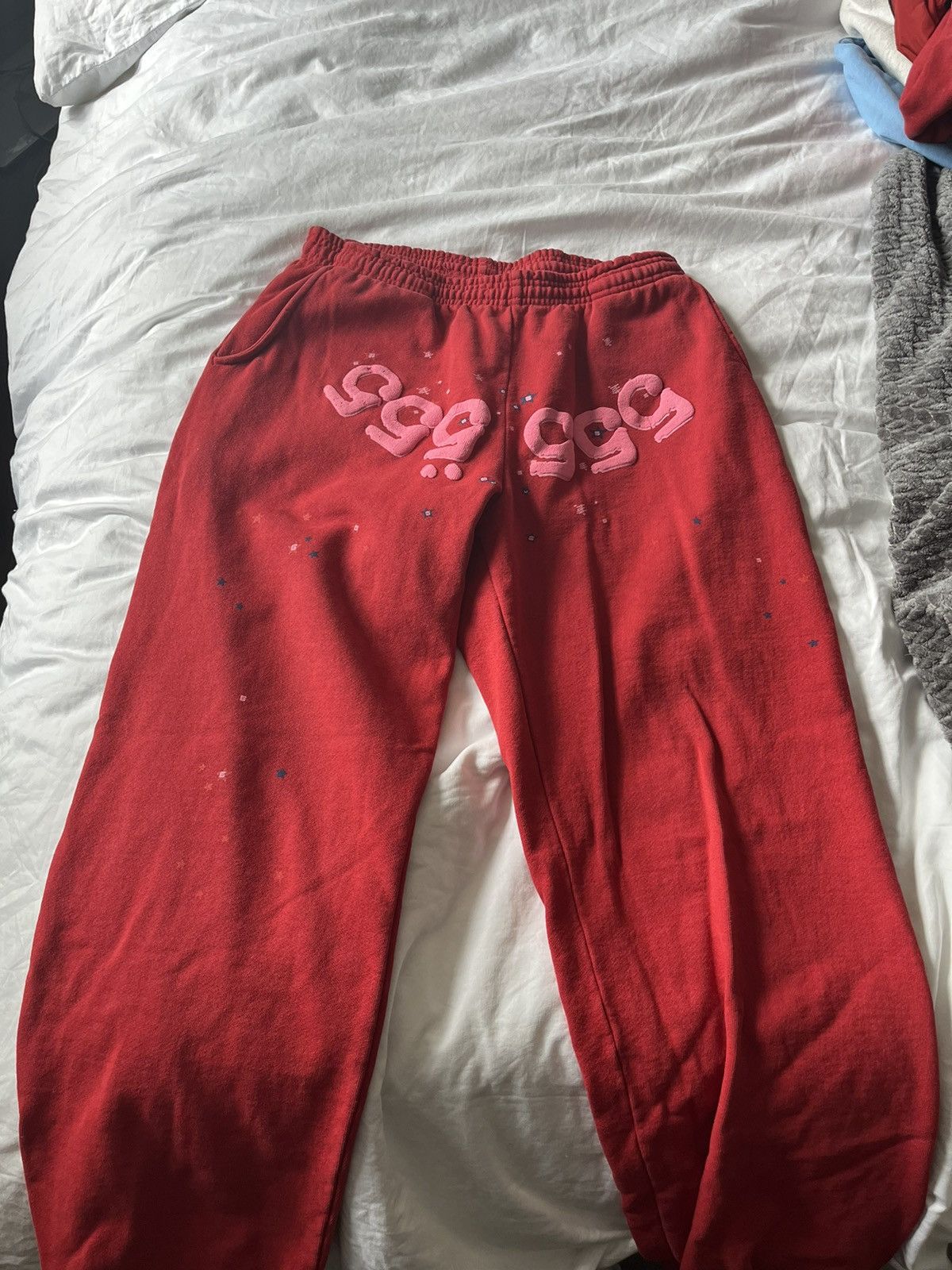 Sp5der Red store Merlot sweatpants