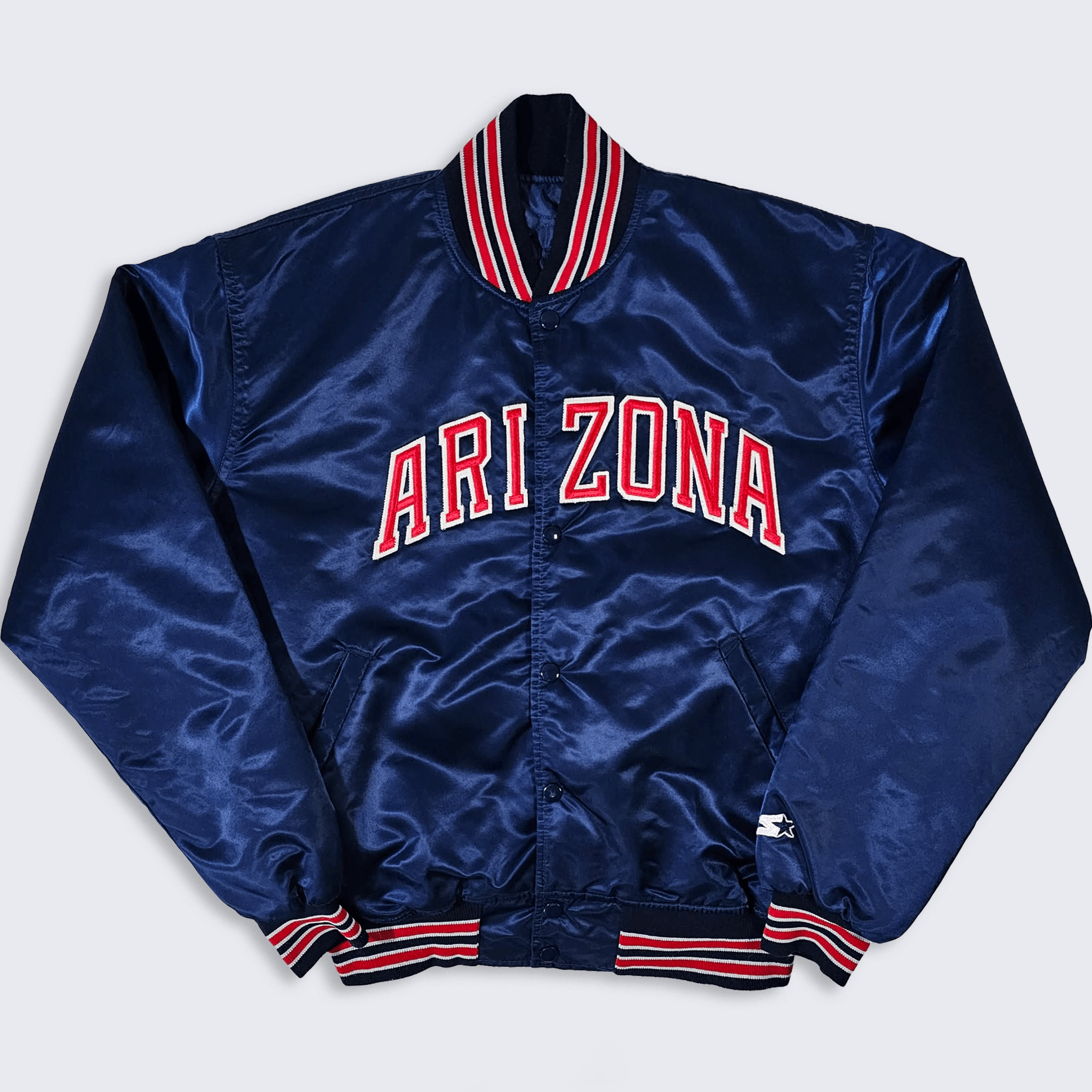 Starter Arizona Wildcats Vintage 80s Starter Satin Bomber Jacket Size US L / EU 52-54 / 3 - 1 Thumbnail