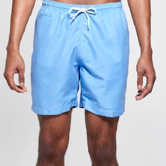 Vintage Trunks Surf & Swim Co. San-O Solid Swim Trunk Shorts - Water Blue 2XL Mens, 7" Inseam, Polyester Size US 39 - 2 Thumbnail