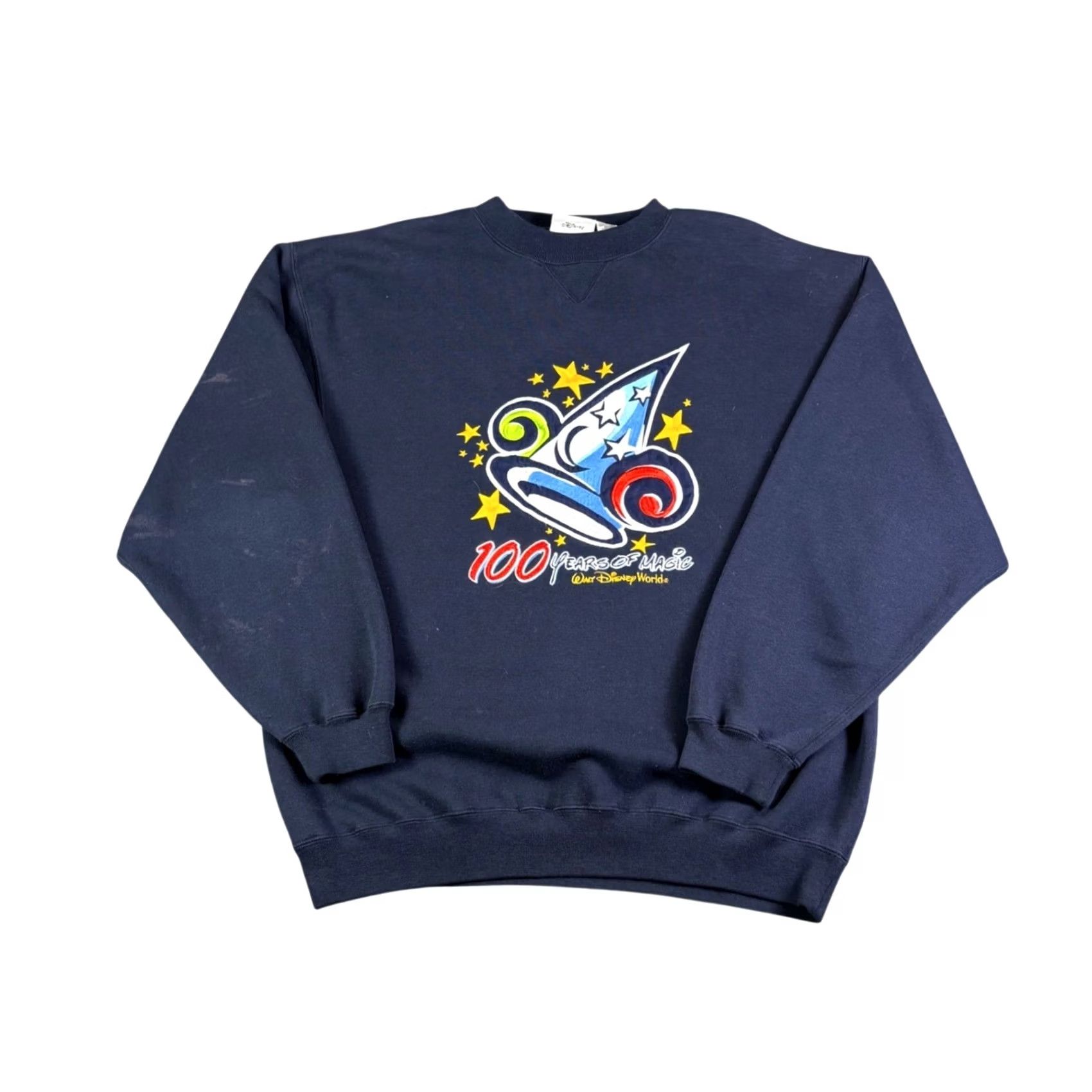 Disney VINTAGE Walt Disney World Sweatshirt Navy Blue Large 90s Mickey Mouse Crew Neck Long Sleeve Embroidered Logo Graphic Print Pullover Mens L Size US L / EU 52-54 / 3 - 2 Thumbnail
