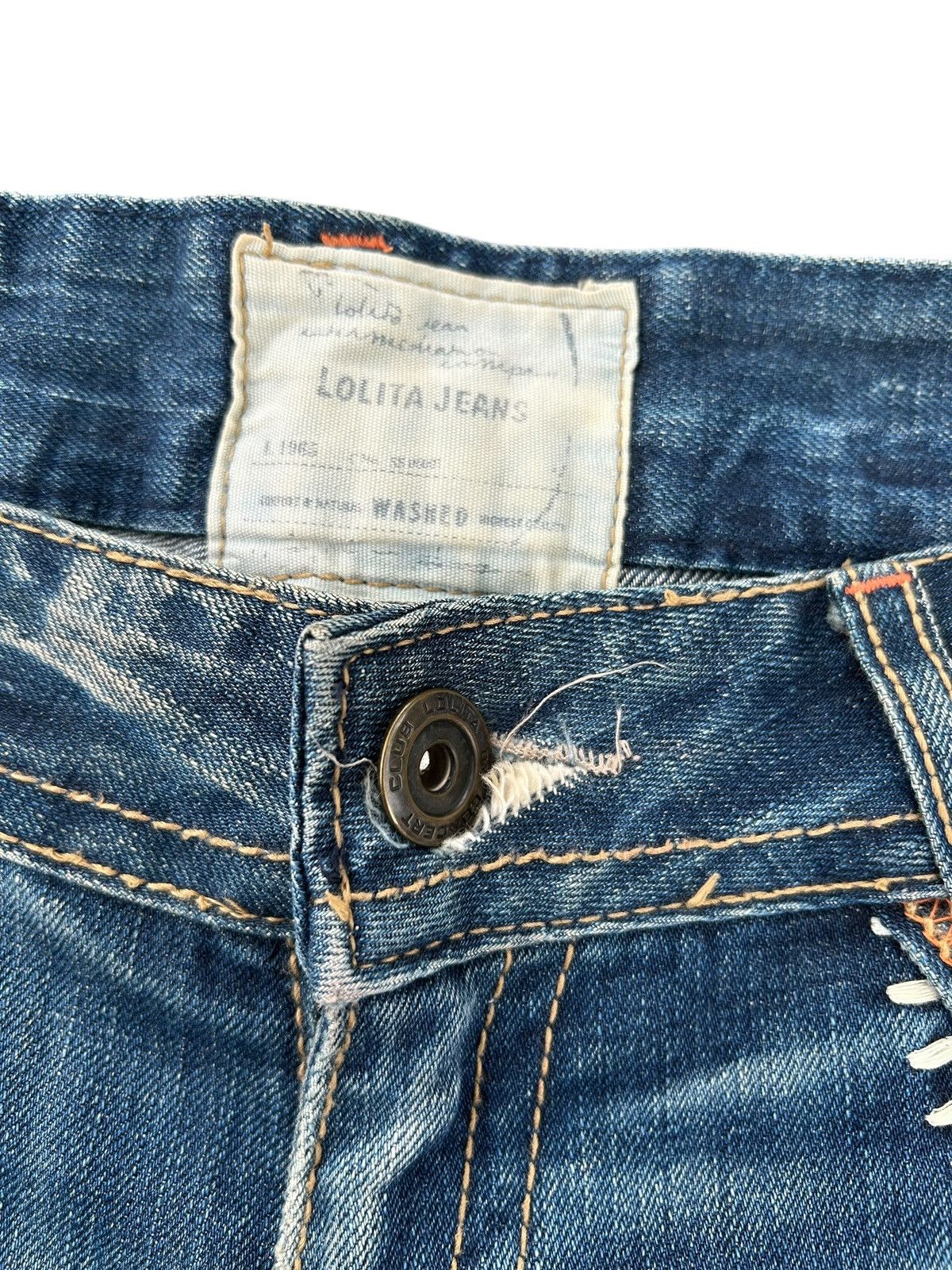Kapital Flare Yoshitomo Nara Lolita Vintage Distressed Denim Jeans Size US 33 - 14 Thumbnail