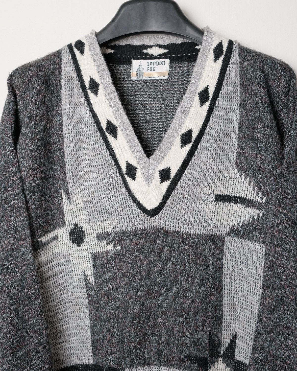 London Fog London Fog Knit Vneck Sweater Size US L / EU 52-54 / 3 - 2 Thumbnail