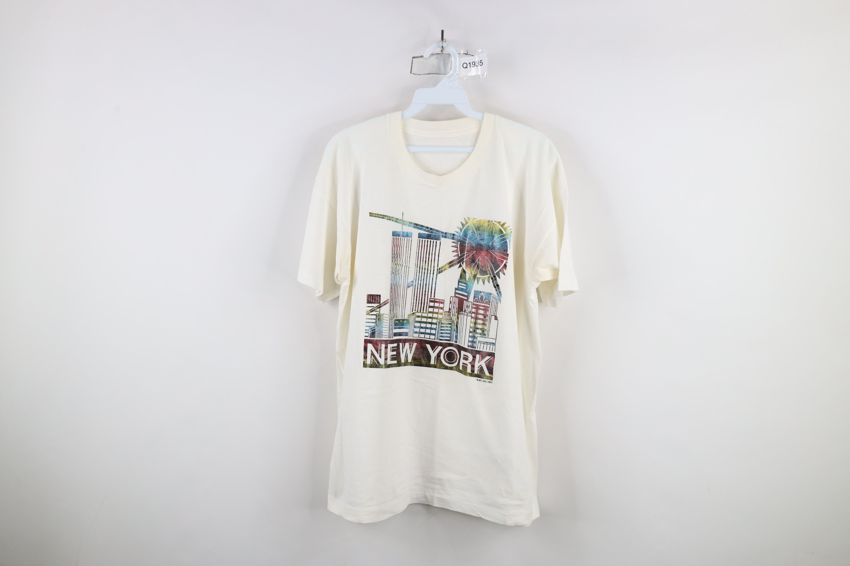 Vintage Vintage 90s Streetwear Rainbow Foil New York City T-Shirt Size US L / EU 52-54 / 3 - 1 Thumbnail