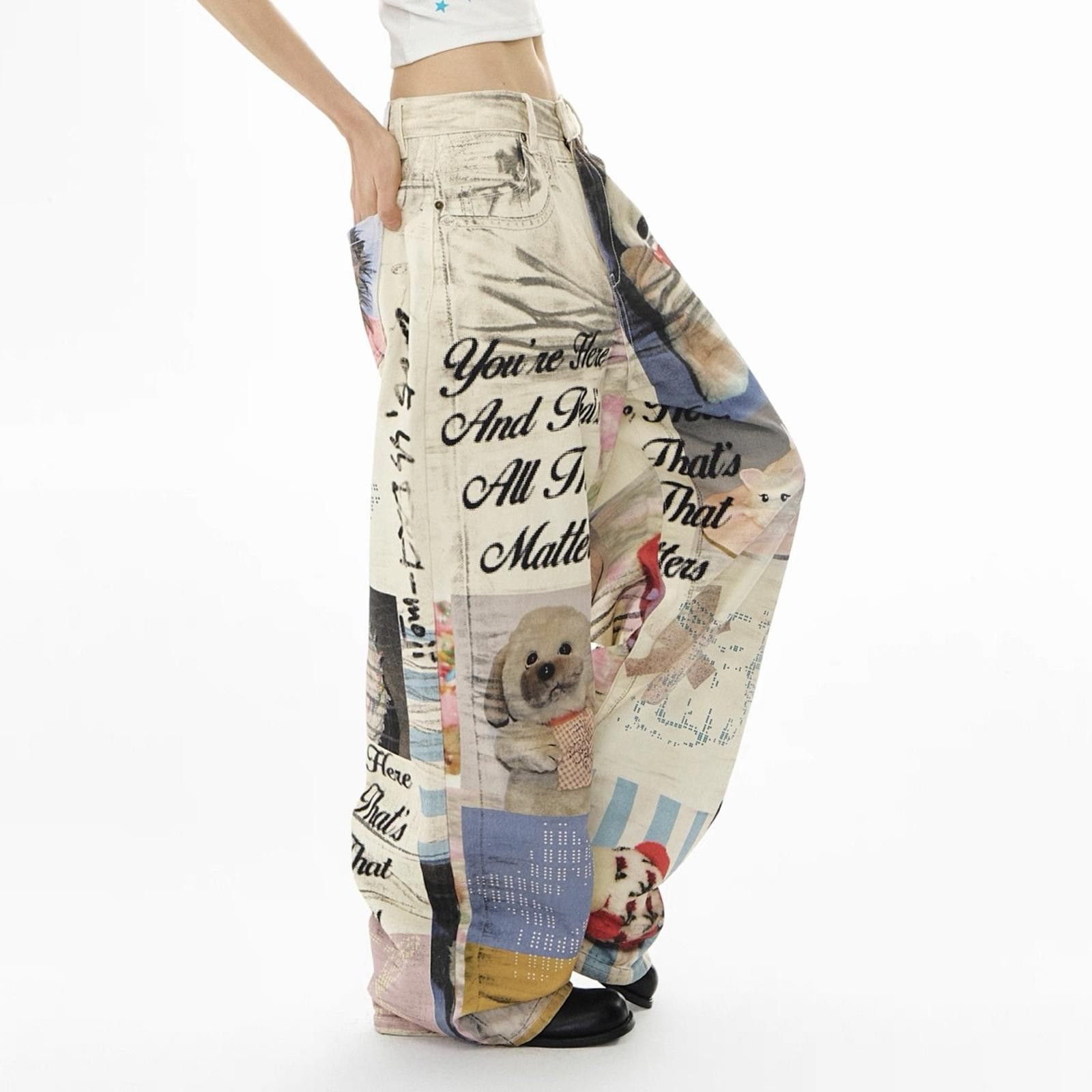 Japanese Brand Whimsical Wide-Leg Statement Trousers Size 26" / US 2 / IT 38 - 4 Thumbnail