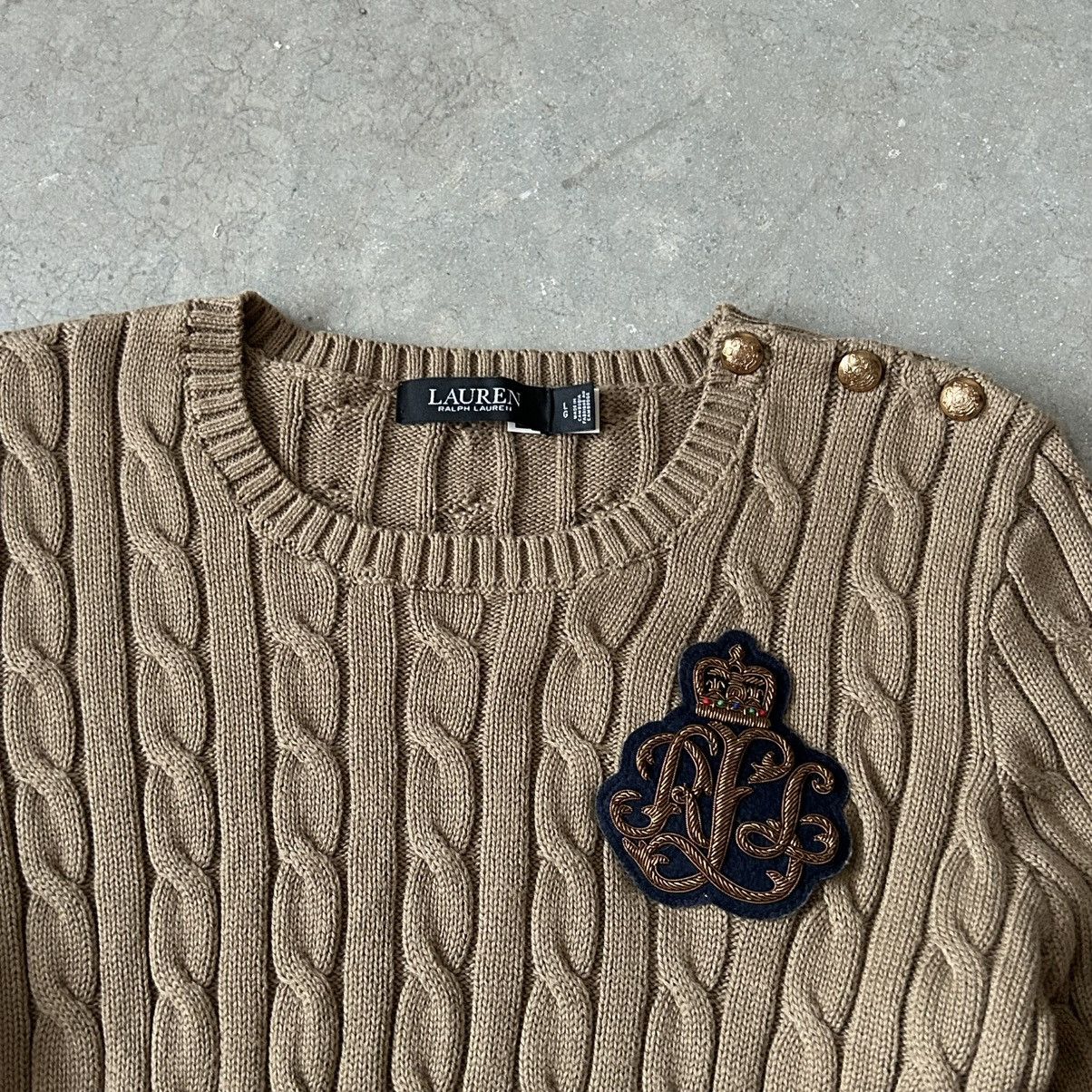 Polo Ralph Lauren Polo Ralph Lauren Woman’s Cable Knit Sweater Black Label Size L / US 10 / IT 46 - 2 Thumbnail