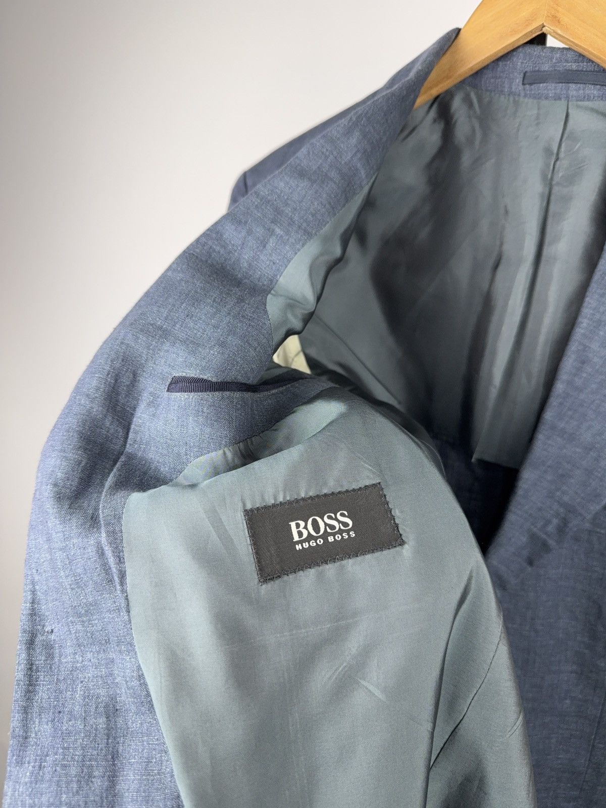 Hugo Boss Luxury Boss Hugo Boss Linen Blazer Maputo Blue 3 Button EU50 Size 40R - 13 Thumbnail