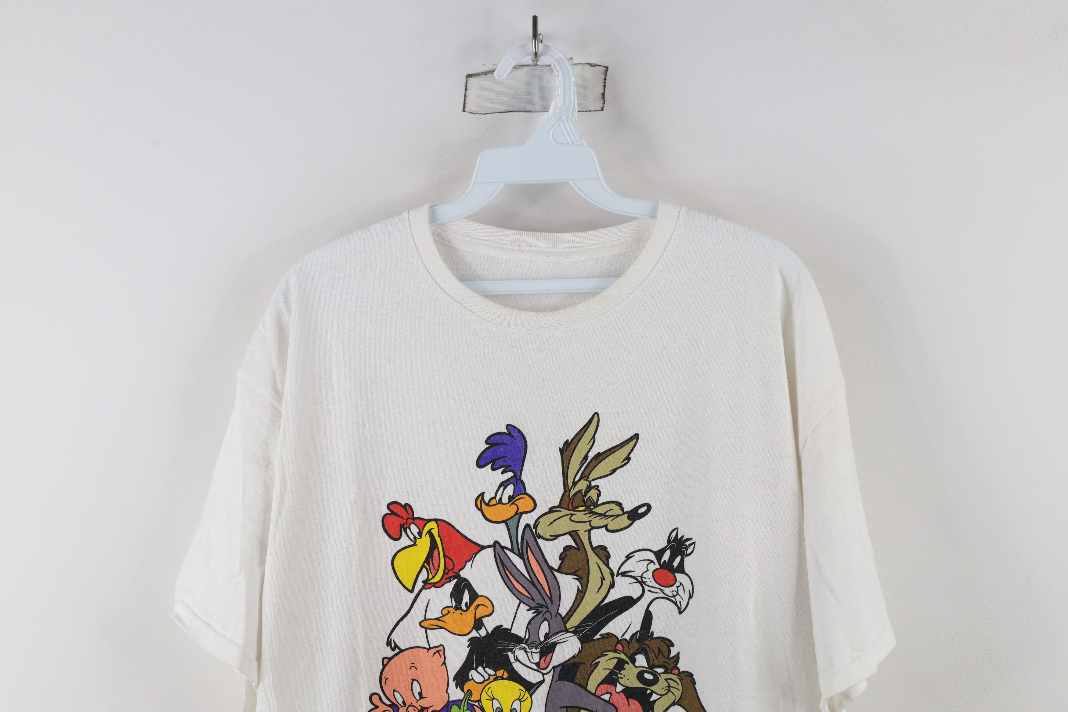 Vintage Vintage 90s Looney Tunes Out Short Sleeve T-Shirt White Size US XL / EU 56 / 4 - 2 Thumbnail