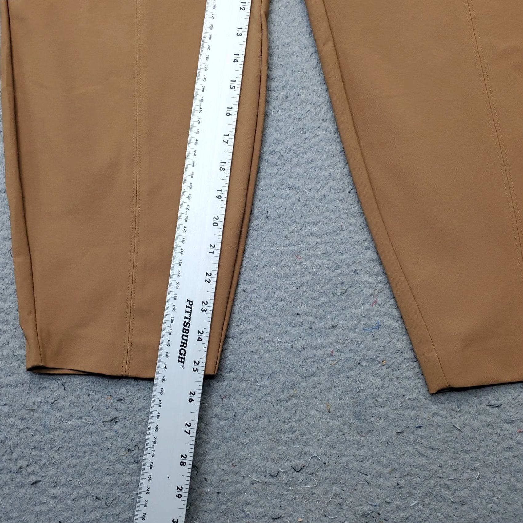 Vintage Lane Bryant Ankle Pants Womens 26 Tan Stretch Straight Leg Zipped Pocket Pull On Size 26" / US 2 / IT 38 - 4 Thumbnail