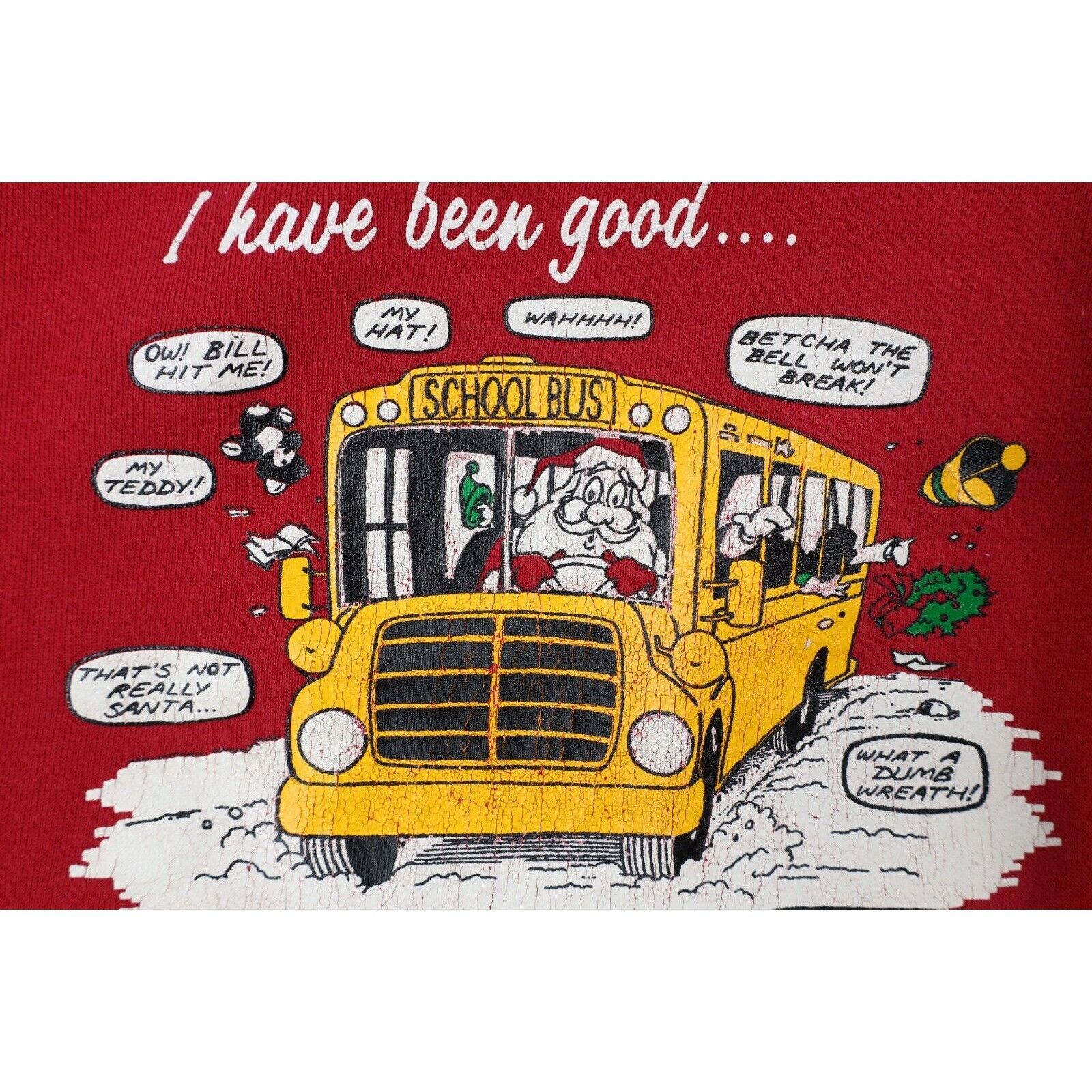 Vintage Vintage 90s Streetwear Faded Christmas School Bus Sweatshirt Size XXL / US 16-18 / IT 52-54 - 6 Thumbnail